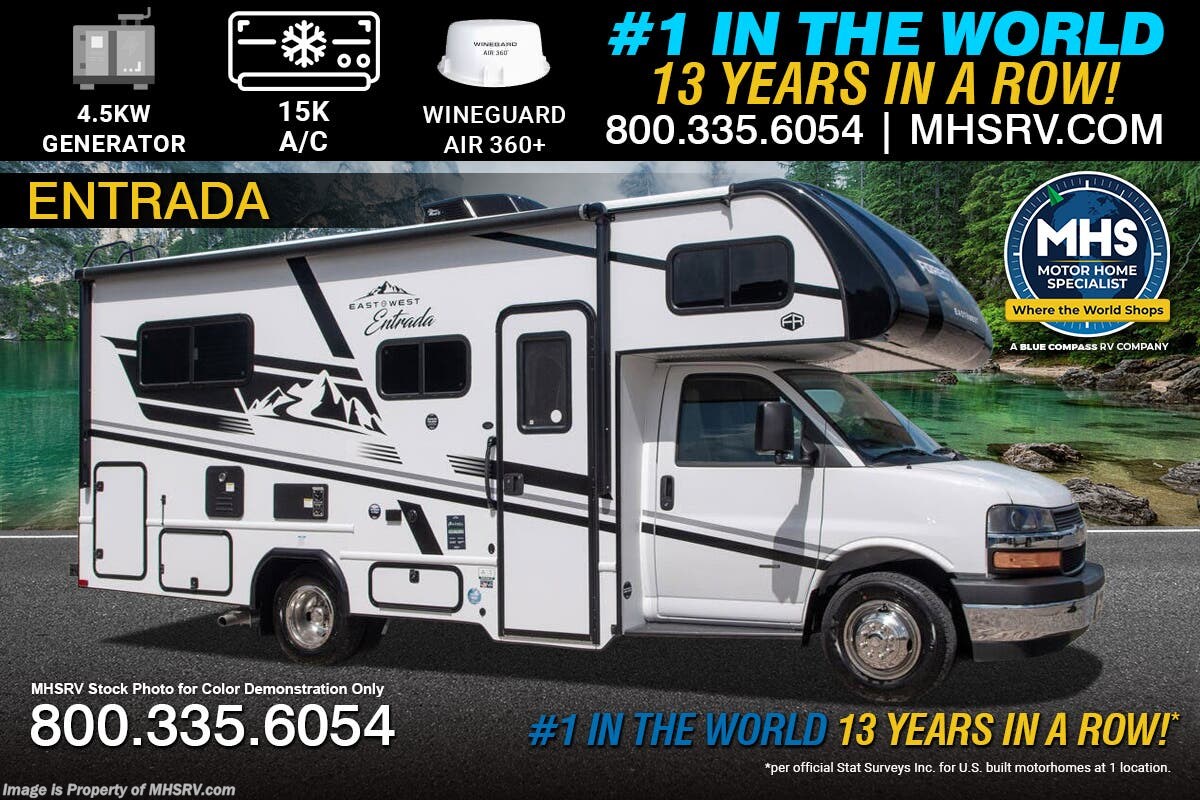 2027 East to West Entrada 210NS W/ 4.5KW Gen., 15K A/C W/ Heat Pump, Winegard, Azdel® Sidewalls, Tank Heater &amp; More
