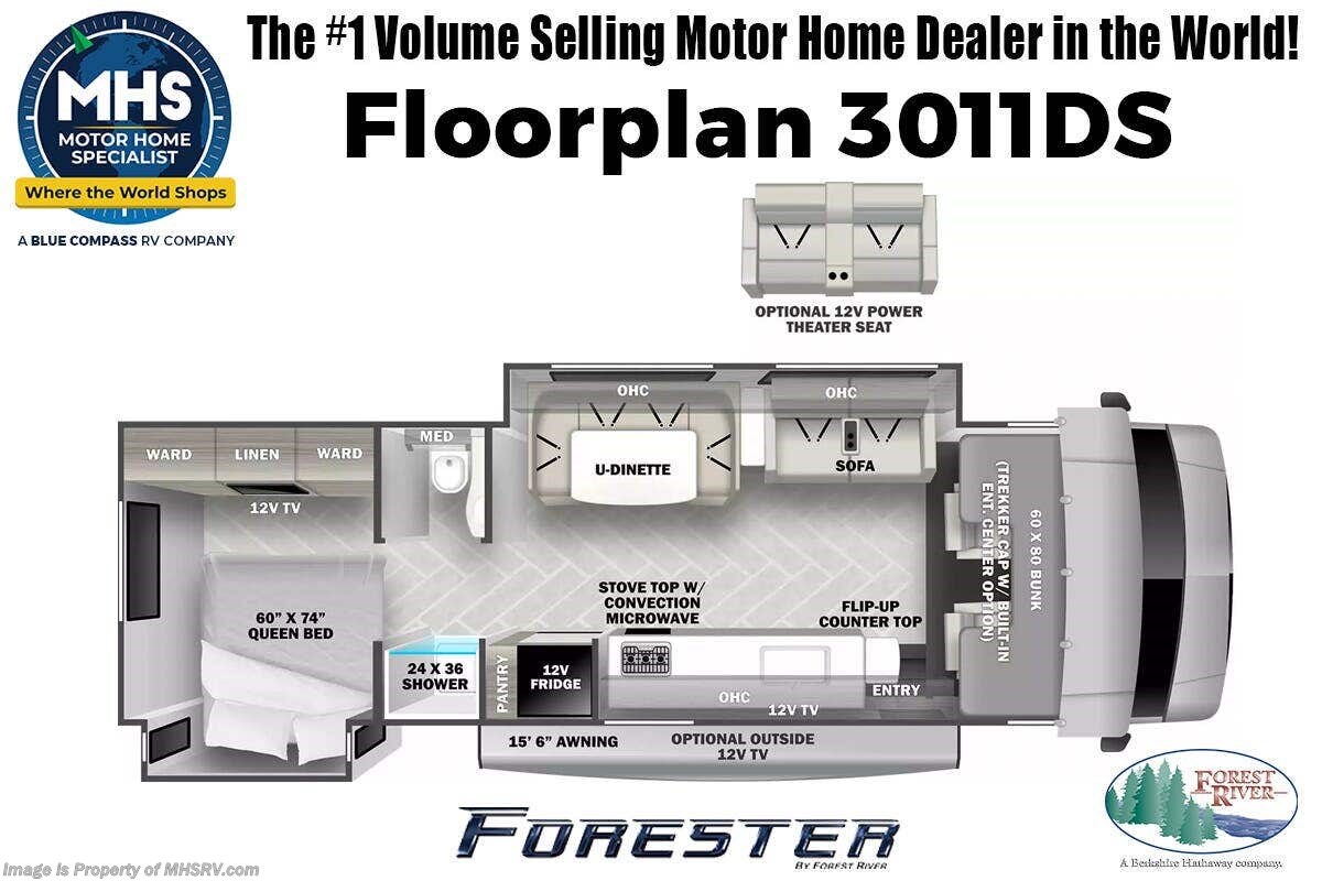 Floorplan of 2027 Forest River Forester 3011DS