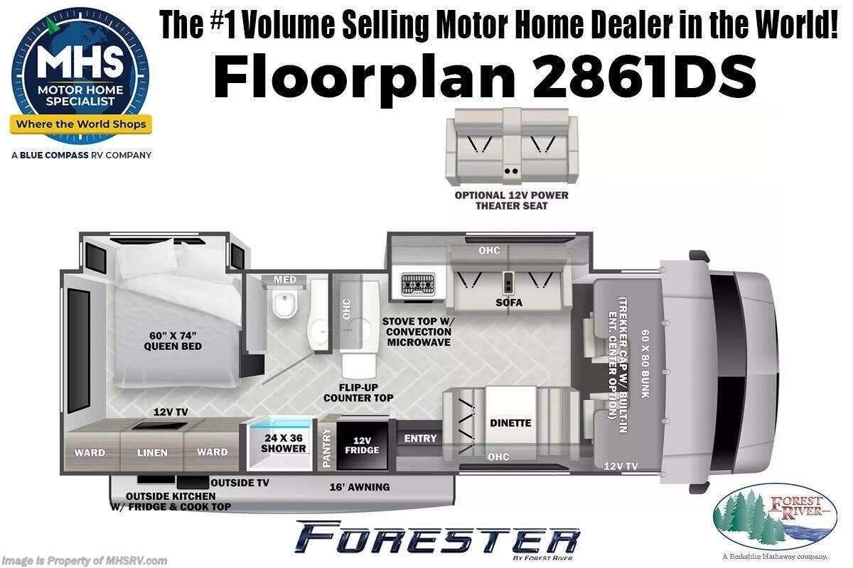 Floorplan of 2027 Forest River Forester 2861DS