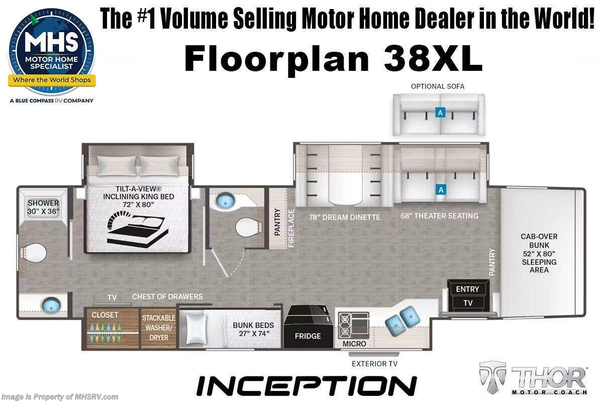 Floorplan of 2027 Thor Motor Coach Inception 38XL