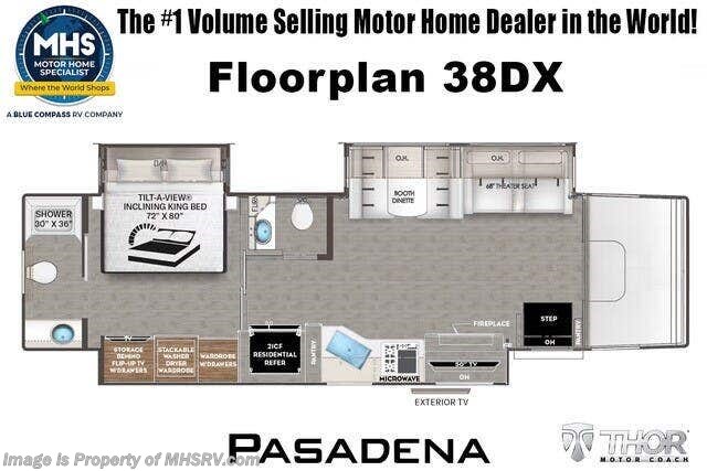 Floorplan of 2027 Thor Motor Coach Pasadena 38DX