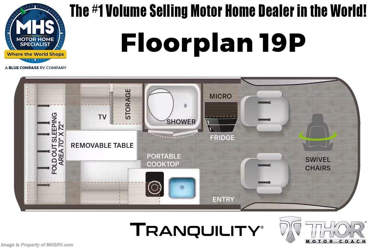 Floorplan of 2027 Thor Motor Coach Tranquility 19P