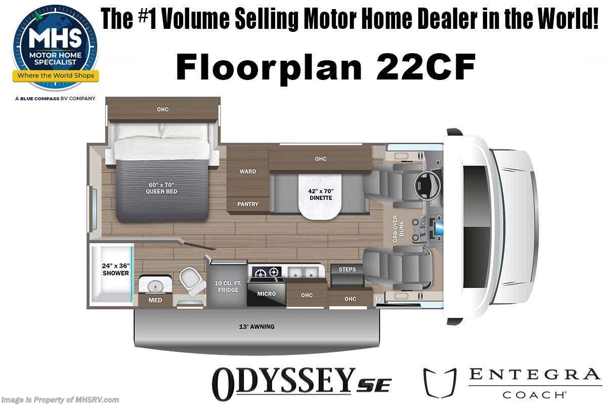 Floorplan of 2027 Entegra Coach Odyssey SE 22CF