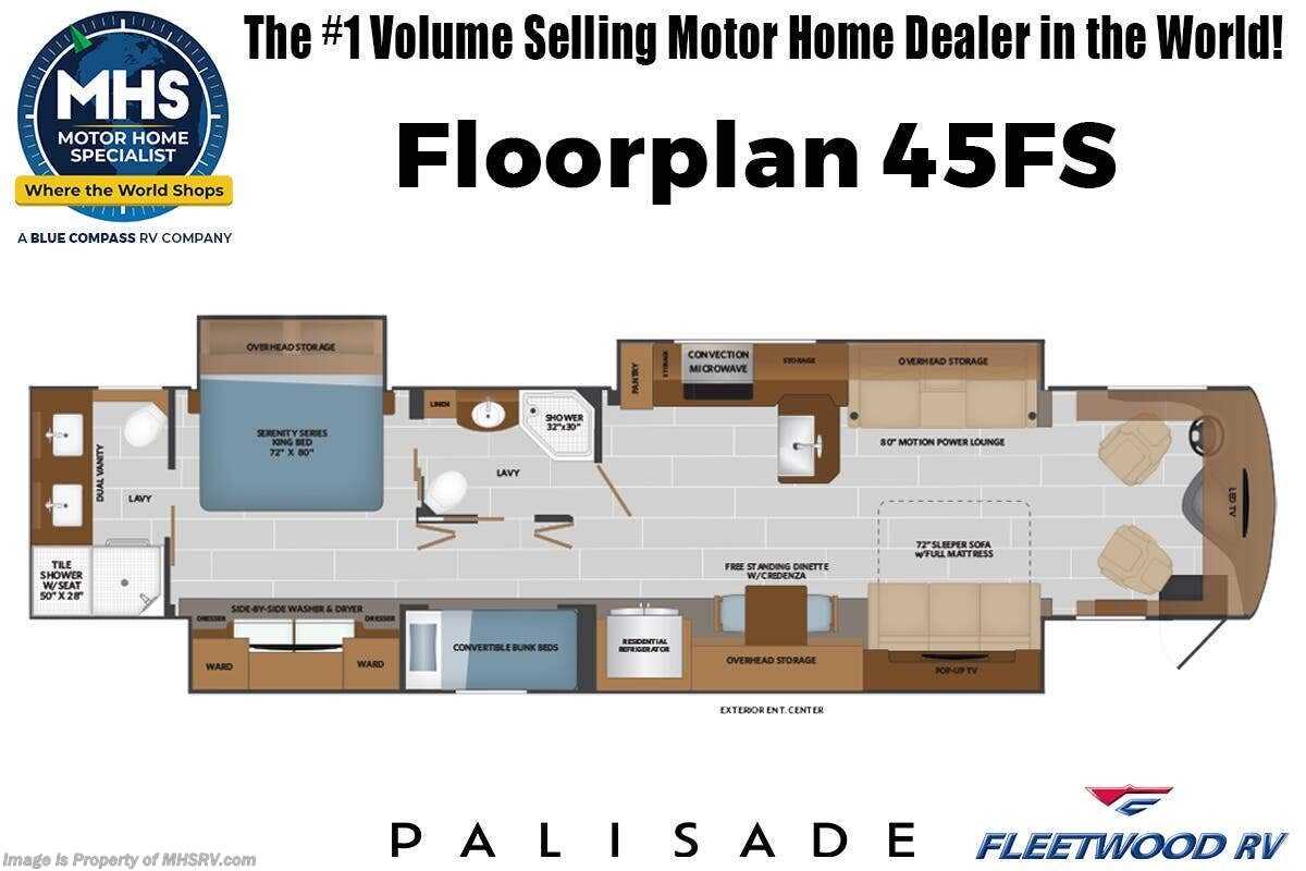 Floorplan of 2027 Fleetwood Palisade 45FS