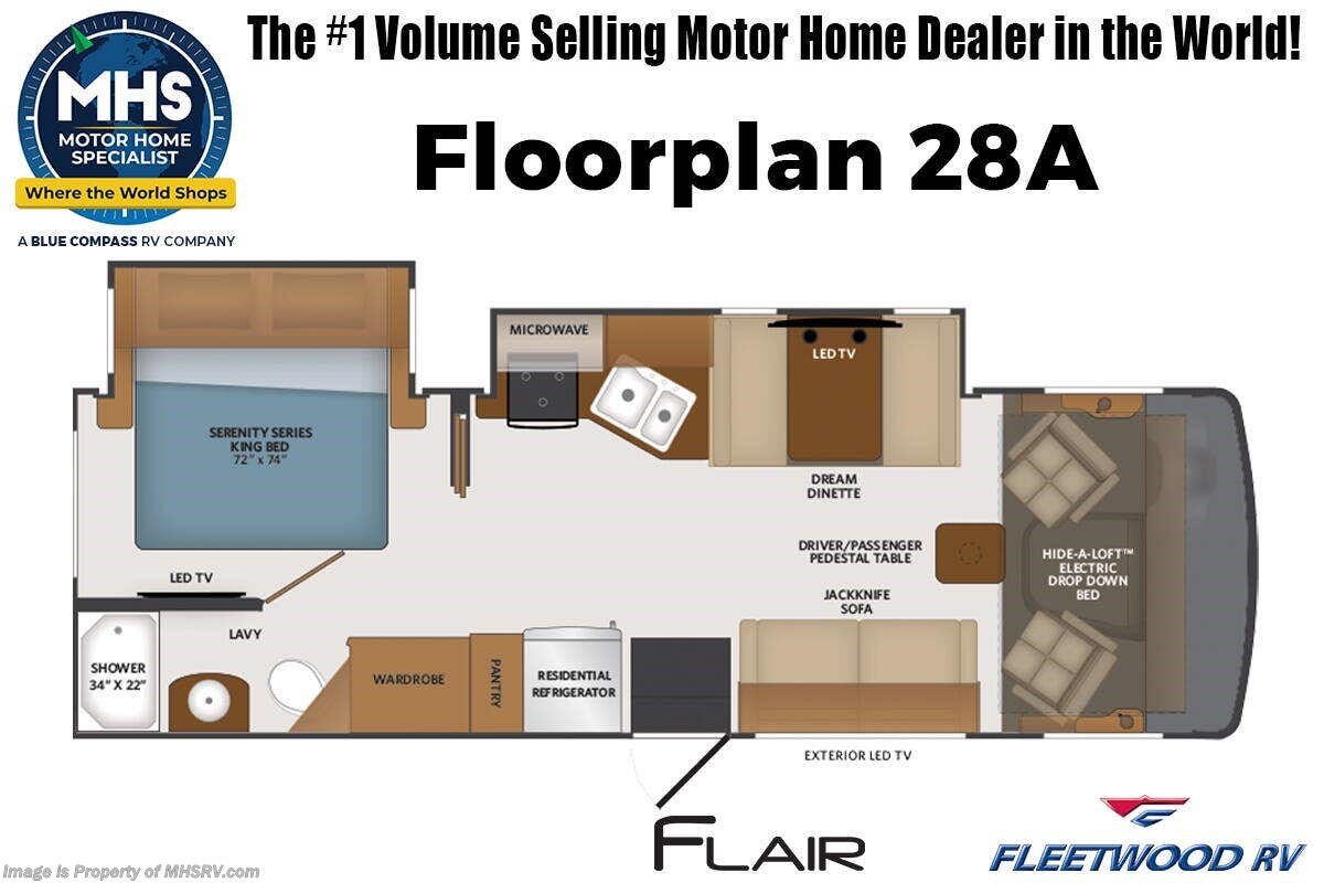 Floorplan of 2027 Fleetwood Flair 28A