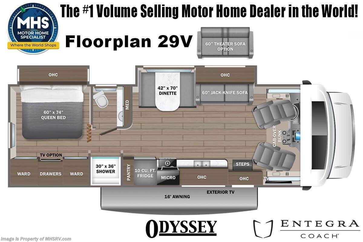Floorplan of 2027 Entegra Coach Odyssey 29V