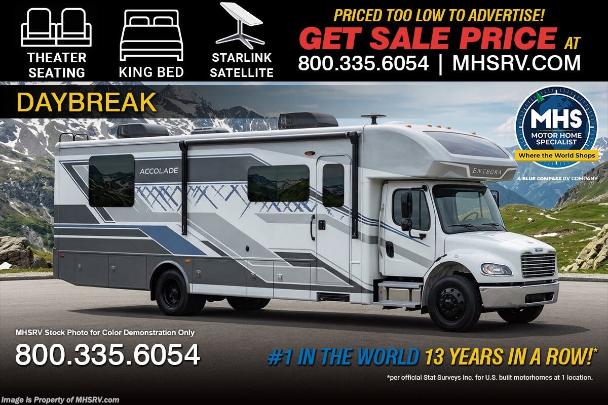 2027 Entegra Coach Accolade 37L Bunk Model Super C W/ Theater Seats, King Bed, Starlink, Slide Out Tray, W/D, Black Out Pkg. &amp; More