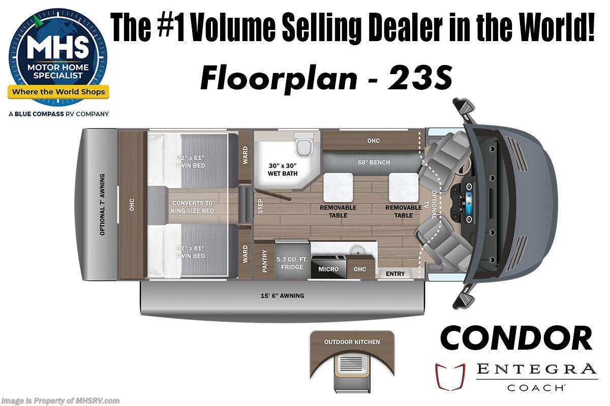 Floorplan of 2027 Entegra Coach Condor 23S