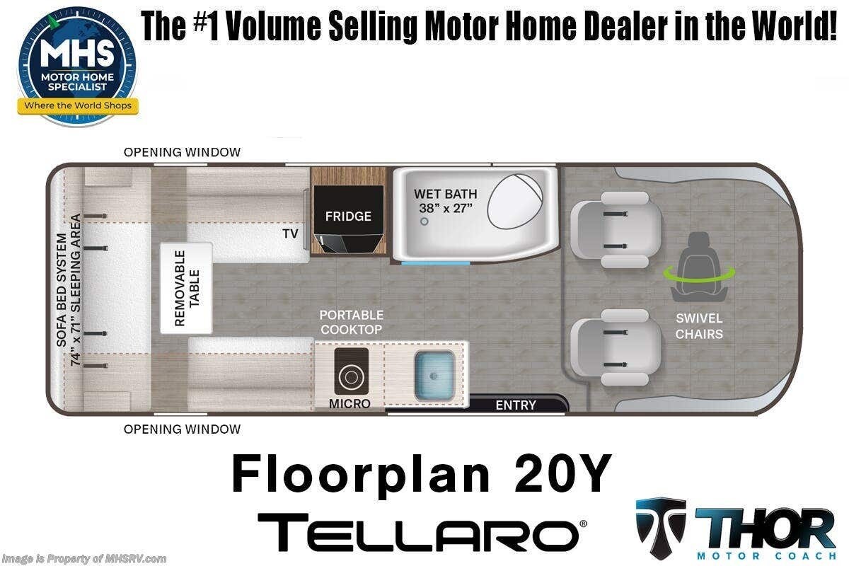 Floorplan of 2027 Thor Motor Coach Tellaro 20Y