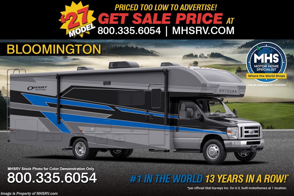 2027 Entegra Coach Odyssey Esteem 27G W/ Esteem Edition, Theater Seats, Alum. Wheels, Solar W/ 2nd Battery, 2 A/Cs, Bedroom TV &amp; More