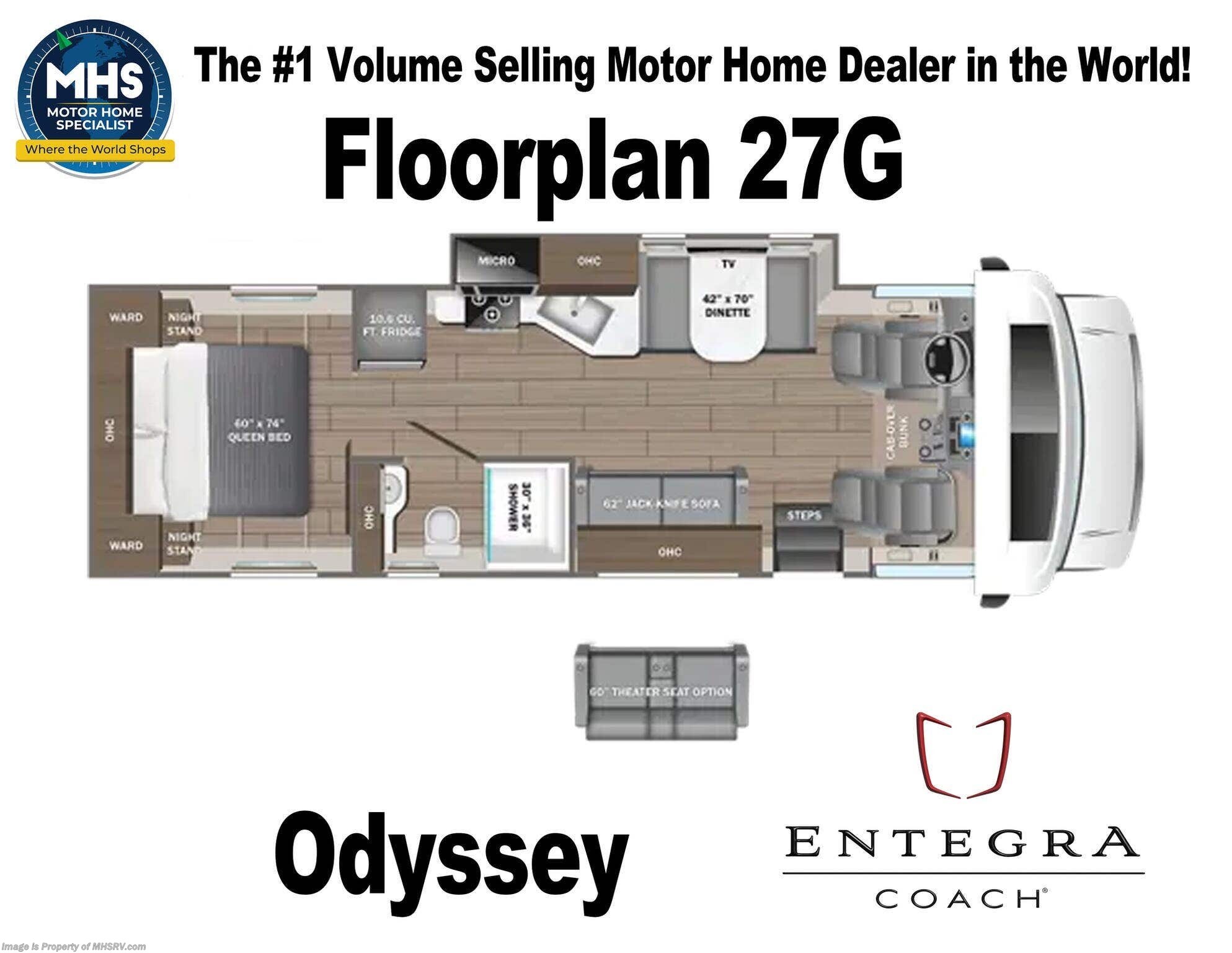 Floorplan of 2027 Entegra Coach Odyssey Esteem 27G