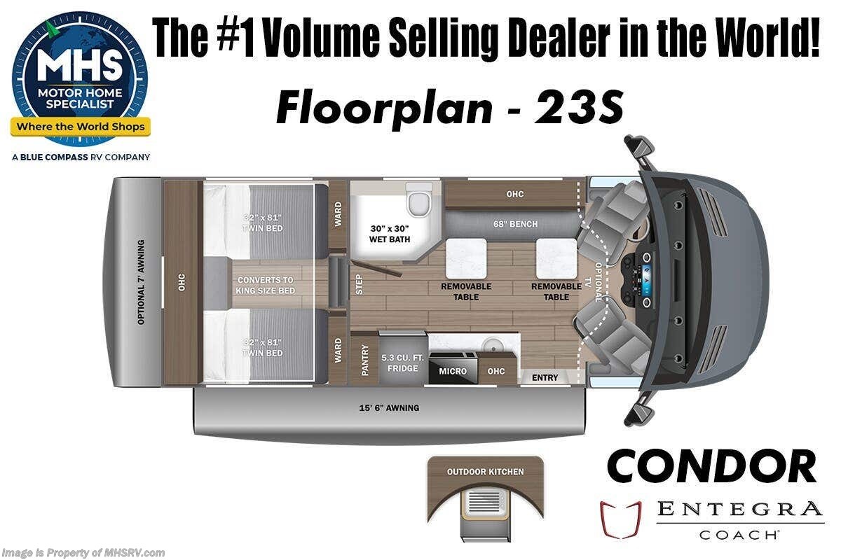 Floorplan of 2027 Entegra Coach Condor 23S