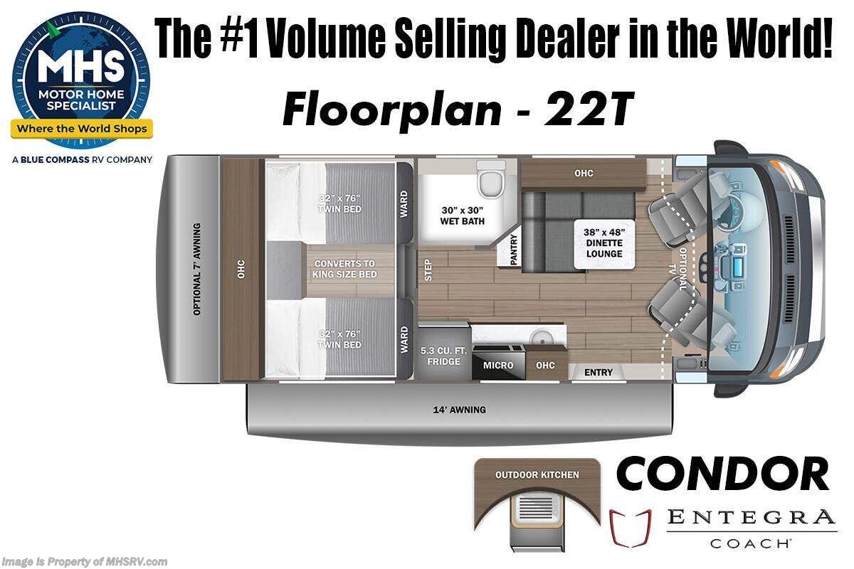 Floorplan of 2027 Entegra Coach Condor 22T
