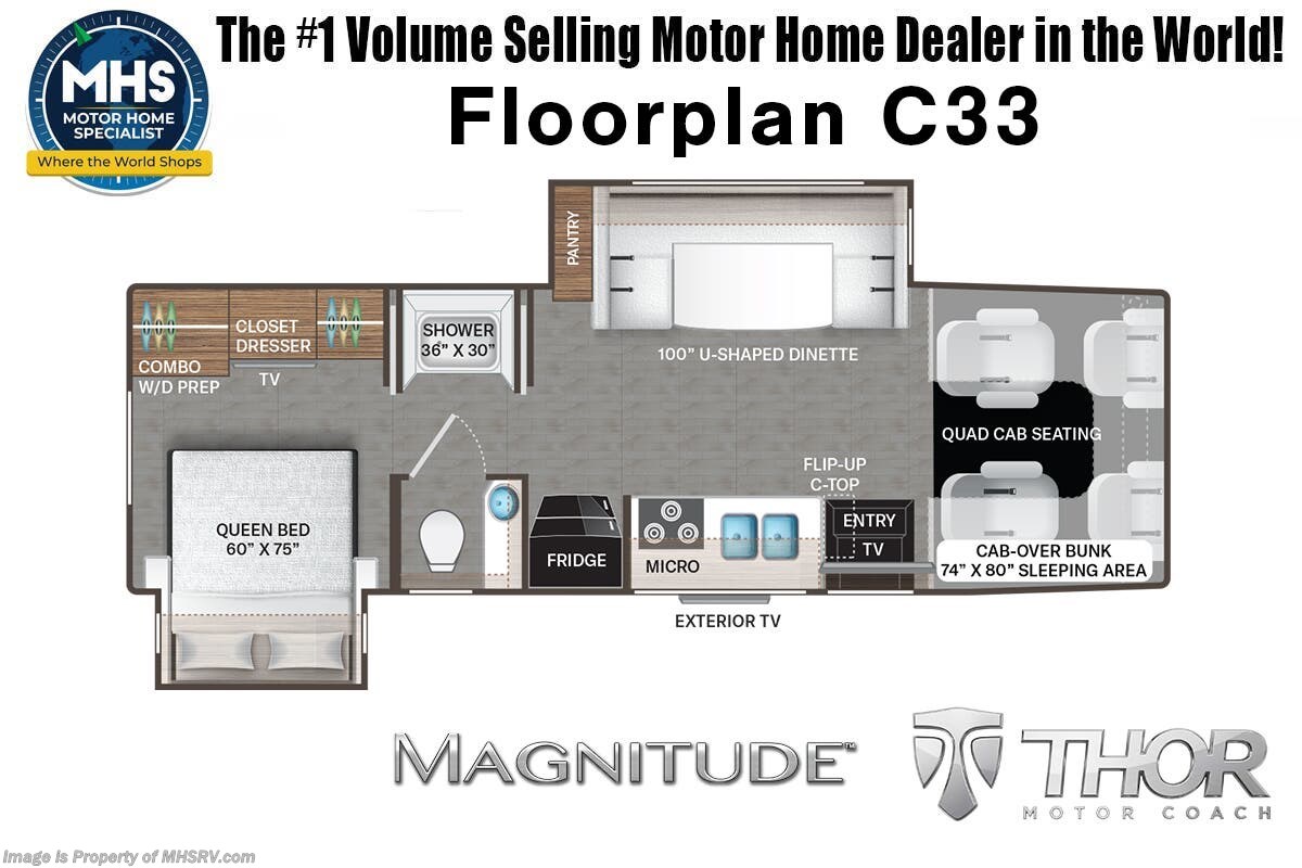 Floorplan of 2027 Thor Motor Coach Magnitude Grand C33