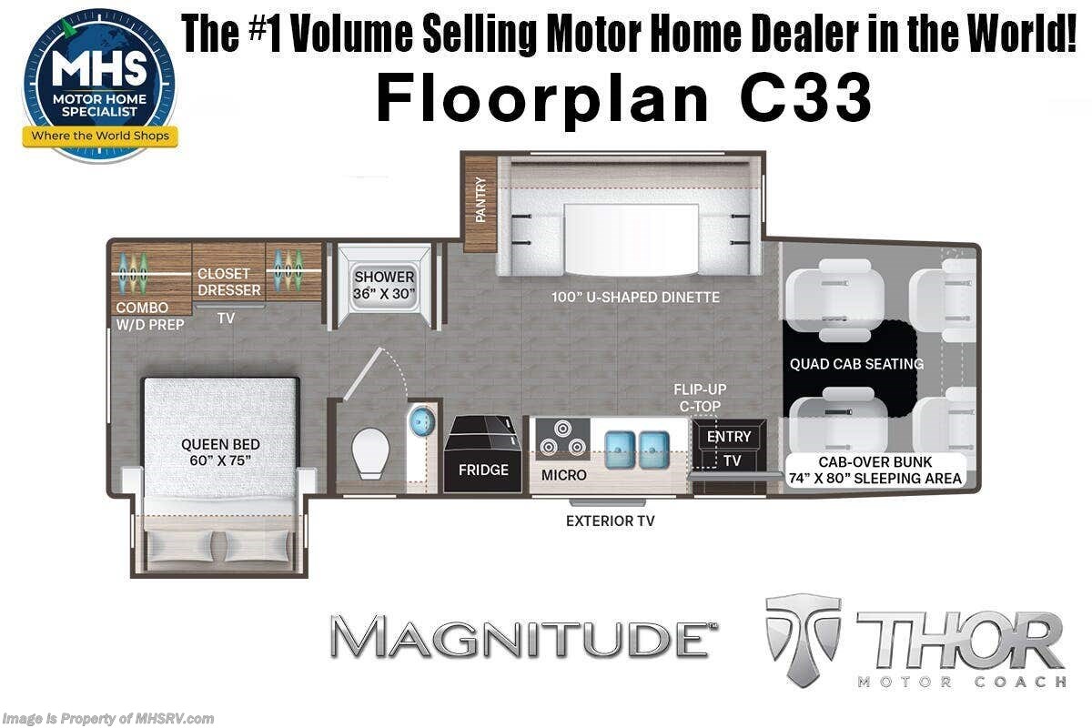 Floorplan of 2027 Thor Motor Coach Magnitude Grand C33