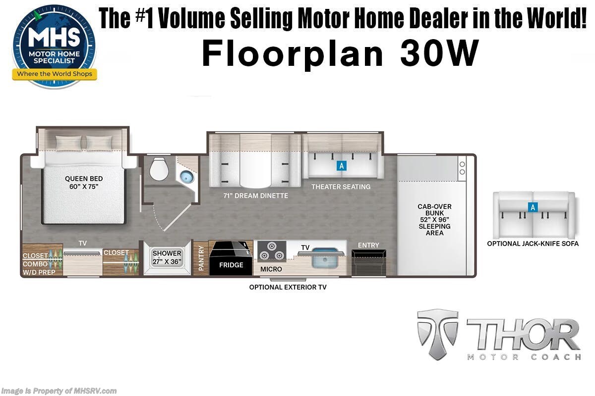 Floorplan of 2027 Thor Motor Coach Four Winds 30W
