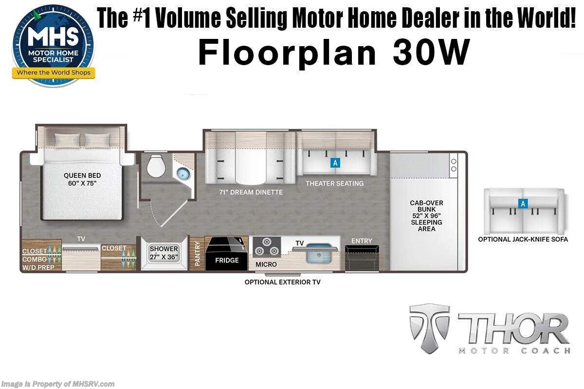 Floorplan of 2027 Thor Motor Coach Four Winds 30W
