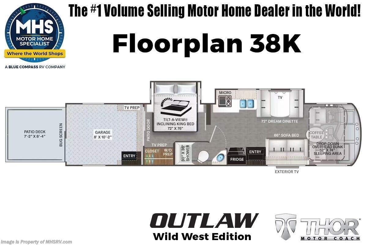 Floorplan of 2027 Thor Motor Coach Outlaw Wild West Edition 38K