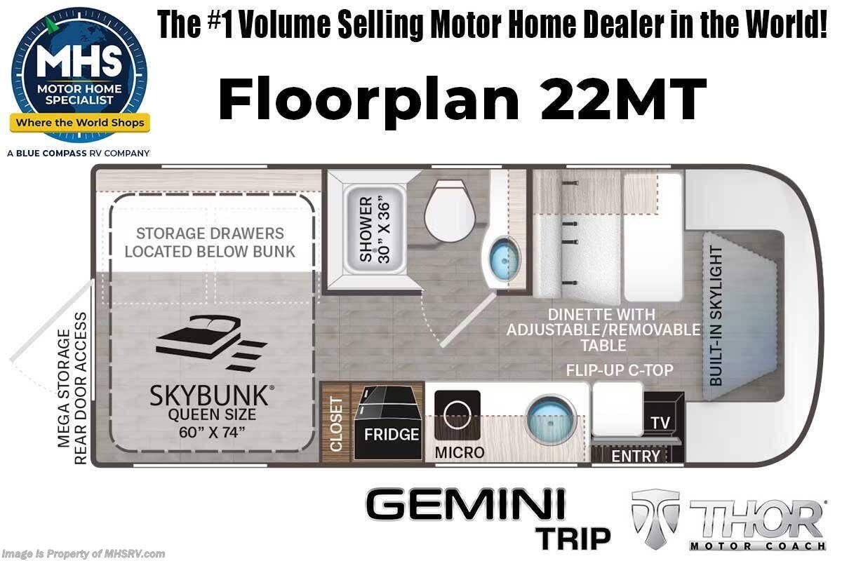 Floorplan of 2027 Thor Motor Coach Gemini Trip 22MT