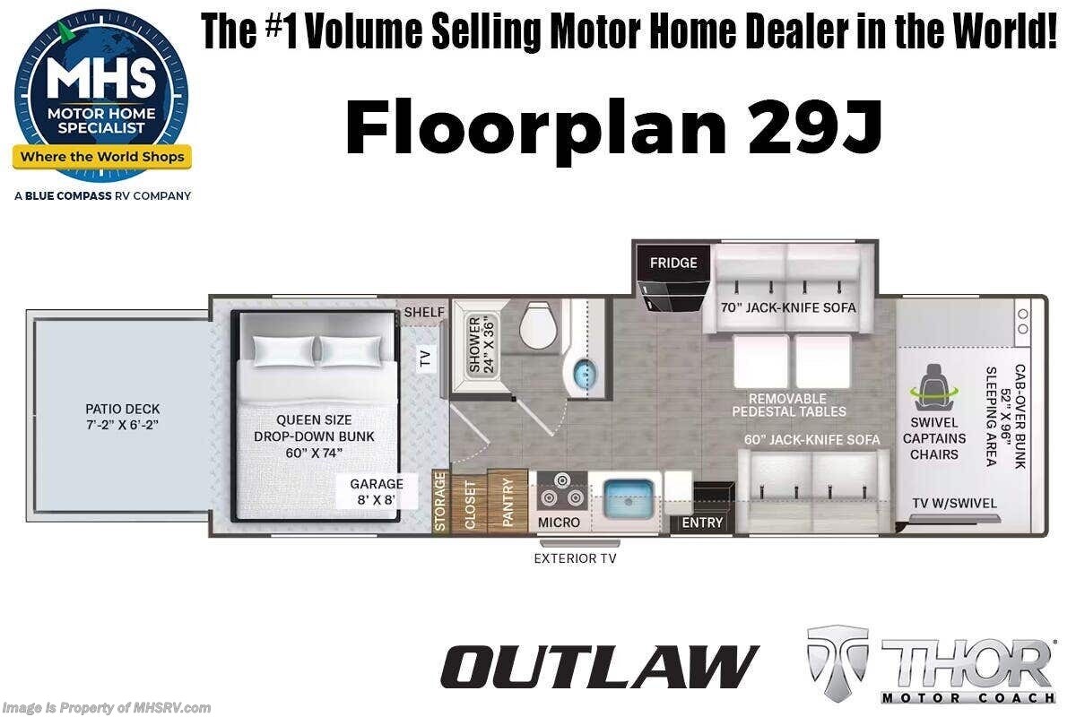 Floorplan of 2027 Thor Motor Coach Outlaw 29J