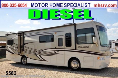 &lt;a href=&quot;http://www.mhsrv.com/thor-motor-coach/&quot;&gt;&lt;img src=&quot;http://www.mhsrv.com/images/sold-thor.jpg&quot; width=&quot;383&quot; height=&quot;141&quot; border=&quot;0&quot; /&gt;&lt;/a&gt; YEAR END CLOSE OUT! Best Prices of the Year + $2,000 Visa Gift Card with Purchase &amp; MHSRV will donate $1,000 to Cook Children&#39;s Hospital Starting Oct. 16th - Dec. 29th, 2012. Call 800-335-6054 or Visit MHSRV.com for Our Year End Close Out Price! /CO 11/29/12/ &lt;object width=&quot;400&quot; height=&quot;300&quot;&gt;&lt;param name=&quot;movie&quot; value=&quot;http://www.youtube.com/v/_D_MrYPO4yY?version=3&amp;amp;hl=en_US&quot;&gt;&lt;/param&gt;&lt;param name=&quot;allowFullScreen&quot; value=&quot;true&quot;&gt;&lt;/param&gt;&lt;param name=&quot;allowscriptaccess&quot; value=&quot;always&quot;&gt;&lt;/param&gt;&lt;embed src=&quot;http://www.youtube.com/v/_D_MrYPO4yY?version=3&amp;amp;hl=en_US&quot; type=&quot;application/x-shockwave-flash&quot; width=&quot;400&quot; height=&quot;300&quot; allowscriptaccess=&quot;always&quot; allowfullscreen=&quot;true&quot;&gt;&lt;/embed&gt;&lt;/object&gt; #1 Volume Selling Thor Motor Coach Dealer in the World. MSRP $200,147. All New 2013 Thor Motor Coach Palazzo Diesel Pusher. Model 33.2. This Diesel Pusher RV features (2) slide-out rooms including a driver&#39;s side full wall slide, booth dinette with LCD TV and optional stack washer/dryer set. Optional equipment includes a Luxury Cherry wood package, Cinnamon Shore full body paint exterior, Summer Song interior decor, exterior LCD TV, invisible front paint protection, dual pane windows &amp; stackable washer/dryer. The 2013 Palazzo also features a 300 HP Cummins diesel engine with 660 lbs. of torque, Freightliner XC chassis, 6000 Onan diesel generator with AGS, power driver&#39;s seat, inverter, LCD TV/DVD, residential refrigerator, solid surface countertops, (2) ducted roof A/C units, 3-camera monitoring system, one piece windshield, fiberglass storage compartments, fully automatic hydraulic leveling system, automatic entry step, electric patio awning and much more. CALL MOTOR HOME SPECIALIST at 800-335-6054 or Visit MHSRV .com FOR ADDITONAL PHOTOS, DETAILS, BROCHURE, FACTORY WINDOW STICKER, VIDEOS &amp; MORE.