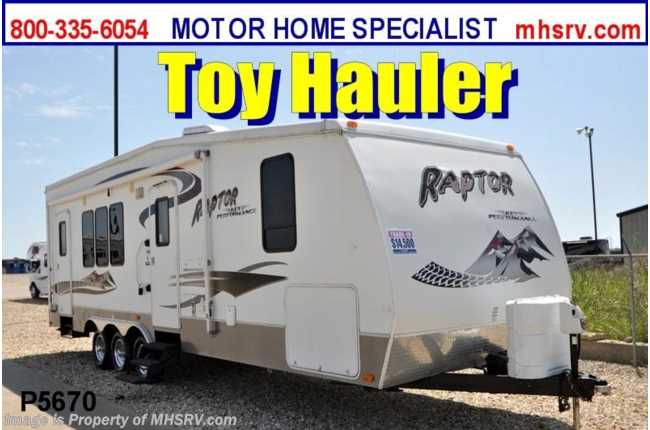 2006 Keystone Raptor Upgrades 2006 Keystone Raptor Toy Hauler with Gen (3018 TT)