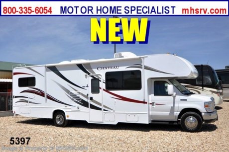 &lt;a href=&quot;http://www.mhsrv.com/thor-motor-coach/&quot;&gt;&lt;img src=&quot;http://www.mhsrv.com/images/sold-thor.jpg&quot; width=&quot;383&quot; height=&quot;141&quot; border=&quot;0&quot; /&gt;&lt;/a&gt;

&lt;object width=&quot;400&quot; height=&quot;300&quot;&gt;&lt;param name=&quot;movie&quot; value=&quot;http://www.youtube.com/v/SBqi8PKYWdo?version=3&amp;amp;hl=en_US&quot;&gt;&lt;/param&gt;&lt;param name=&quot;allowFullScreen&quot; value=&quot;true&quot;&gt;&lt;/param&gt;&lt;param name=&quot;allowscriptaccess&quot; value=&quot;always&quot;&gt;&lt;/param&gt;&lt;embed src=&quot;http://www.youtube.com/v/SBqi8PKYWdo?version=3&amp;amp;hl=en_US&quot; type=&quot;application/x-shockwave-flash&quot; width=&quot;400&quot; height=&quot;300&quot; allowscriptaccess=&quot;always&quot; allowfullscreen=&quot;true&quot;&gt;&lt;/embed&gt;&lt;/object&gt; /TX 8/24/12/ $2,000 VISA Gift Card with purchase. Offer Ends 8/31/12.  #1 Volume Selling Thor Motor Coach Dealer in the World. &lt;object width=&quot;400&quot; height=&quot;300&quot;&gt;&lt;param name=&quot;movie&quot; value=&quot;http://www.youtube.com/v/_D_MrYPO4yY?version=3&amp;amp;hl=en_US&quot;&gt;&lt;/param&gt;&lt;param name=&quot;allowFullScreen&quot; value=&quot;true&quot;&gt;&lt;/param&gt;&lt;param name=&quot;allowscriptaccess&quot; value=&quot;always&quot;&gt;&lt;/param&gt;&lt;embed src=&quot;http://www.youtube.com/v/_D_MrYPO4yY?version=3&amp;amp;hl=en_US&quot; type=&quot;application/x-shockwave-flash&quot; width=&quot;400&quot; height=&quot;300&quot; allowscriptaccess=&quot;always&quot; allowfullscreen=&quot;true&quot;&gt;&lt;/embed&gt;&lt;/object&gt; MSRP $99,720. Visit MHSRV .com or Call 800-335-6054. You Won&#39;t Believe Our Everyday Sale Prices! New 2013 Thor Motor Coach Chateau Class C RV. Model 31F with Ford E-450 chassis &amp; Ford Triton V-10 engine. This unit measures approximately 32 feet 2 inches in length. Optional equipment includes a LED TV on swivel, DVD, glazed wood package, leatherette driver&#39;s and passenger&#39;s charis, LED TV with DVD in bedroom, back up camera and monitor, convection/microwave, upgraded A/C, spare tire kit, heated remote exterior mirrors, outside shower, wheel liners, gas/electric water heater, second auxiliary battery, leatherette sofa, Fantastic Fan, keyless cab entry, valve stem extenders, auto transfer switch &amp; heated holding tanks. The Chateau Class C RV has an incredible list of standard features for 2013 including power windows and locks, tinted coach glass, molded front cap, double door refrigerator, roof ladder, roof A/C unit, 4000 Onan Micro Quiet generator, slick fiberglass exterior, patio awning, full extension drawer glides, bedspread &amp; pillow shams and much more. FOR ADDITIONAL INFORMATION, BROCHURE, WINDOW STICKER, PHOTOS &amp; VIDEOS PLEASE VISIT MOTOR HOME SPECIALIST AT MHSRV .com or CALL 800-335-6054.
