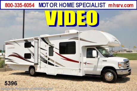 &lt;a href=&quot;http://www.mhsrv.com/thor-motor-coach/&quot;&gt;&lt;img src=&quot;http://www.mhsrv.com/images/sold-thor.jpg&quot; width=&quot;383&quot; height=&quot;141&quot; border=&quot;0&quot; /&gt;&lt;/a&gt; $1,000 VISA Gift Card /FL 5/13/13/ + MHSRV Camper&#39;s Pkg. with purchase of this unit. Pkg. includes a 32 inch LCD TV with Built in DVD Player, a Sony Play Station 3 with Blu-Ray capability, a GPS Navigation System, (4) Collapsible Chairs, a Large Collapsible Table, a Rolling Igloo Cooler, an Electric Grill and a Complete Grillers Utensil Set. Offer ends June 29th, 2013. #1 Volume Selling Thor Motor Coach Dealer in the World. &lt;object width=&quot;400&quot; height=&quot;300&quot;&gt;&lt;param name=&quot;movie&quot; value=&quot;http://www.youtube.com/v/S7FvsC3Fiv4?version=3&amp;amp;hl=en_US&quot;&gt;&lt;/param&gt;&lt;param name=&quot;allowFullScreen&quot; value=&quot;true&quot;&gt;&lt;/param&gt;&lt;param name=&quot;allowscriptaccess&quot; value=&quot;always&quot;&gt;&lt;/param&gt;&lt;embed src=&quot;http://www.youtube.com/v/S7FvsC3Fiv4?version=3&amp;amp;hl=en_US&quot; type=&quot;application/x-shockwave-flash&quot; width=&quot;400&quot; height=&quot;300&quot; allowscriptaccess=&quot;always&quot; allowfullscreen=&quot;true&quot;&gt;&lt;/embed&gt;&lt;/object&gt; MSRP $100,695. New 2013 Thor Motor Coach Chateau Class C RV. Model 31A with Ford E-450 chassis &amp; Ford Triton V-10 engine. This Bunk Bed unit measures approximately 32 feet 2 inches in length. Optional equipment includes the Chateau graphics package, a LED TV on swivel, DVD, glazed wood package, leatherette driver&#39;s and passenger&#39;s charis, LED TV with DVD in bedroom, back up camera and monitor, (2) LCD TVs in bunk beds, convection/microwave, upgraded A/C, spare tire kit, heated remote exterior mirrors, outside shower, wheel liners, gas/electric water heater, second auxiliary battery, leatherette sofa, child saftey tether, Fantastic Fan, keyless cab entry, valve stem extenders, auto transfer switch &amp; heated holding tanks. The Chateau Class C RV has an incredible list of standard features for 2013 including power windows and locks, tinted coach glass, molded front cap, double door refrigerator, roof ladder, roof A/C unit, 4000 Onan Micro Quiet generator, slick fiberglass exterior, patio awning, full extension drawer glides, bedspread &amp; pillow shams and much more. FOR ADDITIONAL INFORMATION, BROCHURE, WINDOW STICKER, PHOTOS &amp; VIDEOS PLEASE VISIT MOTOR HOME SPECIALIST AT MHSRV .com or CALL 800-335-6054.At Motor Home Specialist we DO NOT charge any prep or orientation fees like you will find at other dealerships. All sale prices include a 200 point inspection, interior &amp; exterior wash &amp; detail of vehicle, a thorough coach orientation with an MHS technician, an RV Starter&#39;s kit, a nights stay in our delivery park featuring landscaped and covered pads with full hook-ups and much more! Read From Thousands of Testimonials at MHSRV .com and See What They Had to Say About Their Experience at Motor Home Specialist. WHY PAY MORE?...... WHY SETTLE FOR LESS?