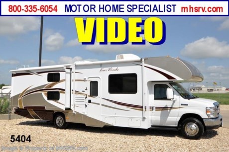 &lt;a href=&quot;http://www.mhsrv.com/thor-motor-coach/&quot;&gt;&lt;img src=&quot;http://www.mhsrv.com/images/sold-thor.jpg&quot; width=&quot;383&quot; height=&quot;141&quot; border=&quot;0&quot; /&gt;&lt;/a&gt; $2,000 VISA Gift Card with Purchase. /TX 4/25/13/ - Offer Ends April, 30th. 2013.  #1 Volume Selling Thor Motor Coach Dealer in the World. &lt;object width=&quot;400&quot; height=&quot;300&quot;&gt;&lt;param name=&quot;movie&quot; value=&quot;http://www.youtube.com/v/S7FvsC3Fiv4?version=3&amp;amp;hl=en_US&quot;&gt;&lt;/param&gt;&lt;param name=&quot;allowFullScreen&quot; value=&quot;true&quot;&gt;&lt;/param&gt;&lt;param name=&quot;allowscriptaccess&quot; value=&quot;always&quot;&gt;&lt;/param&gt;&lt;embed src=&quot;http://www.youtube.com/v/S7FvsC3Fiv4?version=3&amp;amp;hl=en_US&quot; type=&quot;application/x-shockwave-flash&quot; width=&quot;400&quot; height=&quot;300&quot; allowscriptaccess=&quot;always&quot; allowfullscreen=&quot;true&quot;&gt;&lt;/embed&gt;&lt;/object&gt; MSRP $103,320. New 2013 Thor Motor Coach Four Winds Class C RV. Model 31A with Ford E-450 chassis &amp; Ford Triton V-10 engine. This Bunk House unit measures approximately 32 feet 2 inches in length. Optional equipment includes the Autumn Maple partial paint package, LED TV on swivel, DVD, glazed wood package, leatherette driver&#39;s and passenger&#39;s charis, LED TV with DVD in bedroom, back up camera and monitor, (2) LCD TVs in bunk beds, convection/microwave, upgraded A/C, spare tire kit, heated remote exterior mirrors, outside shower, wheel liners, gas/electric water heater, second auxiliary battery, leatherette sofa, child saftey tether, Fantastic Fan, keyless cab entry, valve stem extenders, auto transfer switch &amp; heated holding tanks. The Four Winds Class C RV has an incredible list of standard features for 2013 including power windows and locks, tinted coach glass, molded front cap, double door refrigerator, roof ladder, roof A/C unit, 4000 Onan Micro Quiet generator, slick fiberglass exterior, patio awning, full extension drawer glides, bedspread &amp; pillow shams and much more. FOR ADDITIONAL INFORMATION, BROCHURE, WINDOW STICKER, PHOTOS &amp; VIDEOS PLEASE VISIT MOTOR HOME SPECIALIST AT MHSRV .com or CALL 800-335-6054. At Motor Home Specialist we DO NOT charge any prep or orientation fees like you will find at other dealerships. All sale prices include a 200 point inspection, interior &amp; exterior wash &amp; detail of vehicle, a thorough coach orientation with an MHS technician, an RV Starter&#39;s kit, a nights stay in our delivery park featuring landscaped and covered pads with full hook-ups and much more! Read From Thousands of Testimonials at MHSRV .com and See What They Had to Say About Their Experience at Motor Home Specialist. WHY PAY MORE?...... WHY SETTLE FOR LESS?