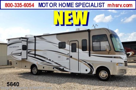 &lt;a href=&quot;http://www.mhsrv.com/thor-motor-coach/&quot;&gt;&lt;img src=&quot;http://www.mhsrv.com/images/sold-thor.jpg&quot; width=&quot;383&quot; height=&quot;141&quot; border=&quot;0&quot; /&gt;&lt;/a&gt; Receive a $1,000 VISA Gift Card /FL 1/25/13/ + MHSRV Camper&#39;s Pkg. that includes a 32 inch LCD TV with Built in DVD Player, a Sony Play Station 3 with Blu-Ray capability, a GPS Navigation System, (4) Collapsible Chairs, a Large Collapsible Table, a Rolling Igloo Cooler, an Electric Grill and a Complete Grillers Utensil Set with purchase of this unit. Offer valid Jan. 2nd and ends Mar. 30th 2013. &lt;object width=&quot;400&quot; height=&quot;300&quot;&gt;&lt;param name=&quot;movie&quot; value=&quot;http://www.youtube.com/v/_D_MrYPO4yY?version=3&amp;amp;hl=en_US&quot;&gt;&lt;/param&gt;&lt;param name=&quot;allowFullScreen&quot; value=&quot;true&quot;&gt;&lt;/param&gt;&lt;param name=&quot;allowscriptaccess&quot; value=&quot;always&quot;&gt;&lt;/param&gt;&lt;embed src=&quot;http://www.youtube.com/v/_D_MrYPO4yY?version=3&amp;amp;hl=en_US&quot; type=&quot;application/x-shockwave-flash&quot; width=&quot;400&quot; height=&quot;300&quot; allowscriptaccess=&quot;always&quot; allowfullscreen=&quot;true&quot;&gt;&lt;/embed&gt;&lt;/object&gt;  MSRP $123,819. New 2013 Thor Motor Coach Daybreak: Model 32HD. This RV measures approximately 33 feet 8 inches in length &amp; has two slide-outs. Optional equipment includes Vintage Maple wood package, Mesa Sand partial paint package, LCD bedroom TV, second roof A/C unit (centrally ducted), Onan 5500 generator, dual auxiliary batteries, 50 amp service cord and gas/electric water heater. The all new Thor Daybreak motor home also features a Ford 22-Series chassis with Triton V-10 Ford engine, power patio awning, tinted 1-piece windshield, ball bearing drawer glides and much more. FOR ADDITIONAL PHOTOS, INFO &amp; PRODUCT VIDEO please visit Motor Home Specialist www.mhsrv . com or call 800-335-6054.At Motor Home Specialist we DO NOT charge any prep or orientation fees like you will find at other dealerships. All sale prices include a 200 point inspection, wash/wax &amp; prep of vehicle, a thorough coach orientation with an MHS technician, an RV Starter&#39;s kit, a nights stay in our delivery park featuring landscaped and covered pads with full hook-ups and much more! Read From Thousands of Testimonials at MHSRV .com and See What They Had to Say About Their Experience at Motor Home Specialist. WHY PAY MORE?...... WHY SETTLE FOR LESS?  