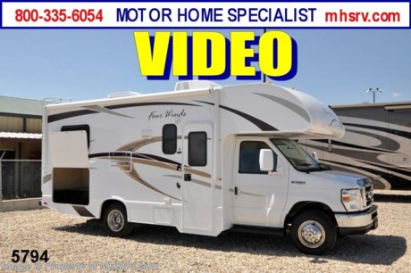 &lt;a href=&quot;http://www.mhsrv.com/thor-motor-coach/&quot;&gt;&lt;img src=&quot;http://www.mhsrv.com/images/sold-thor.jpg&quot; width=&quot;383&quot; height=&quot;141&quot; border=&quot;0&quot; /&gt;&lt;/a&gt;

&lt;object width=&quot;400&quot; height=&quot;300&quot;&gt;&lt;param name=&quot;movie&quot; value=&quot;http://www.youtube.com/v/S7FvsC3Fiv4?version=3&amp;amp;hl=en_US&quot;&gt;&lt;/param&gt;&lt;param name=&quot;allowFullScreen&quot; value=&quot;true&quot;&gt;&lt;/param&gt;&lt;param name=&quot;allowscriptaccess&quot; value=&quot;always&quot;&gt;&lt;/param&gt;&lt;embed src=&quot;http://www.youtube.com/v/S7FvsC3Fiv4?version=3&amp;amp;hl=en_US&quot; type=&quot;application/x-shockwave-flash&quot; width=&quot;400&quot; height=&quot;300&quot; allowscriptaccess=&quot;always&quot; allowfullscreen=&quot;true&quot;&gt;&lt;/embed&gt;&lt;/object&gt; MSRP $78,486. Visit MHSRV .com or Call 800-335-6054. /TX 10/15/12/ You Won&#39;t Believe Our Everyday Sale Prices! New 2013 Thor Motor Coach Four Winds Class C RV. Model 22E with Ford E-350 chassis &amp; Ford Triton V-10 engine. This unit measures approximately 23 feet 11 inches in length. Optional equipment includes the Four Winds graphics package, LED TV with DVD player, glazed wood package, wheel liners,back-up monitor, convection microwave, deluxe heated remote mirrors, outside shower, gas/electric water heater, secondary auxiliary battery, valve stem extenders, keyless entry, Fantastic Fan, power patio awning,leatherette driver &amp; passenger chairs, spare tire, auto transfer switch &amp; heated holding tanks. The Four Winds Class C RV has an incredible list of standard features for 2013 including Mega exterior storage, power windows and locks, U-shaped dinette/sleeper with seat belts, tinted coach glass, molded front cap, double door refrigerator, skylight, roof ladder, roof A/C unit, 4000 Onan Micro Quiet generator, slick fiberglass exterior, patio awning, full extension drawer glides, bedspread &amp; pillow shams and much more. FOR ADDITIONAL INFORMATION, BROCHURE, WINDOW STICKER, PHOTOS &amp; VIDEOS PLEASE VISIT MOTOR HOME SPECIALIST AT MHSRV .com or CALL 800-335-6054.