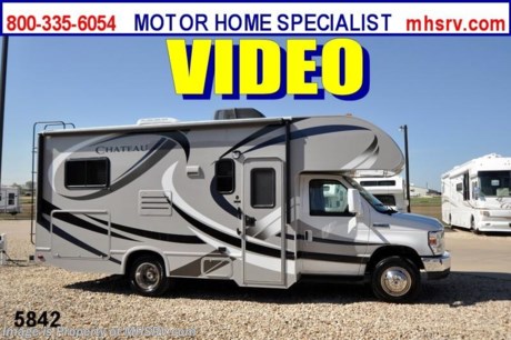 &lt;a href=&quot;http://www.mhsrv.com/thor-motor-coach/&quot;&gt;&lt;img src=&quot;http://www.mhsrv.com/images/sold-thor.jpg&quot; width=&quot;383&quot; height=&quot;141&quot; border=&quot;0&quot; /&gt;&lt;/a&gt; Receive a $1,000 VISA Gift Card /TX 1/7/13/ + MHSRV Camper&#39;s Pkg. that includes a 32 inch LCD TV with Built in DVD Player, a Sony Play Station 3 with Blu-Ray capability, a GPS Navigation System, (4) Collapsible Chairs, a Large Collapsible Table, a Rolling Igloo Cooler, an Electric Grill and a Complete Grillers Utensil Set with purchase of this unit. Offer valid Jan. 2nd and ends Mar. 30th 2013. &lt;object width=&quot;400&quot; height=&quot;300&quot;&gt;&lt;param name=&quot;movie&quot; value=&quot;http://www.youtube.com/v/S7FvsC3Fiv4?version=3&amp;amp;hl=en_US&quot;&gt;&lt;/param&gt;&lt;param name=&quot;allowFullScreen&quot; value=&quot;true&quot;&gt;&lt;/param&gt;&lt;param name=&quot;allowscriptaccess&quot; value=&quot;always&quot;&gt;&lt;/param&gt;&lt;embed src=&quot;http://www.youtube.com/v/S7FvsC3Fiv4?version=3&amp;amp;hl=en_US&quot; type=&quot;application/x-shockwave-flash&quot; width=&quot;400&quot; height=&quot;300&quot; allowscriptaccess=&quot;always&quot; allowfullscreen=&quot;true&quot;&gt;&lt;/embed&gt;&lt;/object&gt; MSRP $79,979. New 2013 Thor Motor Coach Chateau Class C RV. Model 22E with Ford E-350 chassis &amp; Ford Triton V-10 engine. This unit measures approximately 23 feet 11 inches in length. Optional equipment includes the HD-Max graphics package, LED TV with DVD player, glazed wood package, wheel liners,back-up monitor, convection microwave, deluxe heated remote mirrors, outside shower, gas/electric water heater, secondary auxiliary battery, valve stem extenders, keyless entry, Fantastic Fan, power patio awning,leatherette driver &amp; passenger chairs, spare tire, auto transfer switch &amp; heated holding tanks. The Four Winds Class C RV has an incredible list of standard features for 2013 including Mega exterior storage, power windows and locks, U-shaped dinette/sleeper with seat belts, tinted coach glass, molded front cap, double door refrigerator, skylight, roof ladder, roof A/C unit, 4000 Onan Micro Quiet generator, slick fiberglass exterior, patio awning, full extension drawer glides, bedspread &amp; pillow shams and much more. FOR ADDITIONAL INFORMATION, BROCHURE, WINDOW STICKER, PHOTOS &amp; VIDEOS PLEASE VISIT MOTOR HOME SPECIALIST AT MHSRV .com or CALL 800-335-6054.