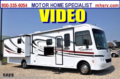 &lt;a href=&quot;http://www.mhsrv.com/coachmen-rv/&quot;&gt;&lt;img src=&quot;http://www.mhsrv.com/images/sold-coachmen.jpg&quot; width=&quot;383&quot; height=&quot;141&quot; border=&quot;0&quot; /&gt;&lt;/a&gt; Close Out Price at MHSRV .com + $2,000 Visa Gift Card with Purchase &amp; MHSRV will donate $1,000 to Cook Children&#39;s Hospital Starting Oct. 16th - Dec. 29th, 2012. Call 800-335-6054 or Visit MHSRV.com for Our Year End Close Out Price! /TX 12/3/12/  &lt;object width=&quot;400&quot; height=&quot;300&quot;&gt;&lt;param name=&quot;movie&quot; value=&quot;http://www.youtube.com/v/dSXXpiy6PcU?version=3&amp;amp;hl=en_US&quot;&gt;&lt;/param&gt;&lt;param name=&quot;allowFullScreen&quot; value=&quot;true&quot;&gt;&lt;/param&gt;&lt;param name=&quot;allowscriptaccess&quot; value=&quot;always&quot;&gt;&lt;/param&gt;&lt;embed src=&quot;http://www.youtube.com/v/dSXXpiy6PcU?version=3&amp;amp;hl=en_US&quot; type=&quot;application/x-shockwave-flash&quot; width=&quot;400&quot; height=&quot;300&quot; allowscriptaccess=&quot;always&quot; allowfullscreen=&quot;true&quot;&gt;&lt;/embed&gt;&lt;/object&gt;  MSRP $115,129. New 2013 Coachmen Mirada. Model 34BH Bunk House RV W/2 Slides. This RV measures approximately 34 feet 9 inches in length. Optional equipment includes Cognac Maple wood package, Oxford Onyx exterior Graphics, 2nd auxiliary battery, valve stem extensions, TV/DVD players for bunk beds, DVD player in bedroom, Entertainment computer hutch, Upgraded 40&quot; &amp; 26&quot; TVs, side cameras, power heated mirror, exterior entertainment center with 32&quot; TV &amp; Travel Easy Roadside Assistance. A few Mirada standards include a V-10 Ford, automatic leveling system, slide-out room awnings, 5.5 Onan generator, back-up camera, power main awning, Corian kitchen counter and sink covers, LCD TVs, (2) roof A/C units, roof ladder, large microwave &amp; much more. CALL MOTOR HOME SPECIALIST at 800-335-6054 or VISIT MHSRV .com FOR ADDITONAL PHOTOS, DETAILS, BROCHURE, VIDEOS &amp; MORE. &lt;object width=&quot;400&quot; height=&quot;300&quot;&gt;&lt;param name=&quot;movie&quot; value=&quot;http://www.youtube.com/v/TFA3swroI9w?version=3&amp;amp;hl=en_US&quot;&gt;&lt;/param&gt;&lt;param name=&quot;allowFullScreen&quot; value=&quot;true&quot;&gt;&lt;/param&gt;&lt;param name=&quot;allowscriptaccess&quot; value=&quot;always&quot;&gt;&lt;/param&gt;&lt;embed src=&quot;http://www.youtube.com/v/TFA3swroI9w?version=3&amp;amp;hl=en_US&quot; type=&quot;application/x-shockwave-flash&quot; width=&quot;400&quot; height=&quot;300&quot; allowscriptaccess=&quot;always&quot; allowfullscreen=&quot;true&quot;&gt;&lt;/embed&gt;&lt;/object&gt;