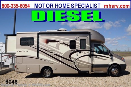 &lt;a href=&quot;http://www.mhsrv.com/thor-motor-coach/&quot;&gt;&lt;img src=&quot;http://www.mhsrv.com/images/sold-thor.jpg&quot; width=&quot;383&quot; height=&quot;141&quot; border=&quot;0&quot; /&gt;&lt;/a&gt; Receive a $1,000 VISA Gift Card /TX 3/19/13/ + MHSRV Camper&#39;s Pkg. that includes a 32 inch LCD TV with Built in DVD Player, a Sony Play Station 3 with Blu-Ray capability, a GPS Navigation System, (4) Collapsible Chairs, a Large Collapsible Table, a Rolling Igloo Cooler, an Electric Grill and a Complete Grillers Utensil Set with purchase of this unit. Offer valid Jan. 2nd and ends Mar. 30th 2013. MSRP $128,471. For Sale Price, Video Demonstration &amp; Additional Photos Call 800-335-6054 or Visit MHSRV .com  New 2013 Thor Motor Coach Chateau Citation Sprinter Diesel. Model 24SR. This RV measures approximately 24ft. 6in. in length &amp; features 2 slide-out rooms. Optional equipment includes the all new Vintage Maple wood package, full body paint exterior, LCD TV in bedroom, solid surface kitchen counter, Fantastic Fan, Onan diesel generator, heated holding tank pads, second auxiliary battery &amp; electric patio awning. The all new 2013 Chateau Citation Sprinter also features a turbo diesel engine, AM/FM/CD, power windows &amp; locks, keyless entry &amp; much more. For additional photos and information on this unit please visit Motor Home Specialist at MHSRV .com or call 800-335-6054. At Motor Home Specialist we DO NOT charge any prep or orientation fees like you will find at other dealerships. All sale prices include a 200 point inspection, interior &amp; exterior wash &amp; detail of vehicle, a thorough coach orientation with an MHS technician, an RV Starter&#39;s kit, a nights stay in our delivery park featuring landscaped and covered pads with full hook-ups and much more! Read From Thousands of Testimonials at MHSRV .com and See What They Had to Say About Their Experience at Motor Home Specialist. WHY PAY MORE?...... WHY SETTLE FOR LESS?