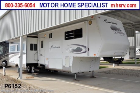 &lt;a href=&quot;http://www.mhsrv.com/5th-wheels/&quot;&gt;&lt;img src=&quot;http://www.mhsrv.com/images/sold-5thwheel.jpg&quot; width=&quot;383&quot; height=&quot;141&quot; border=&quot;0&quot; /&gt;&lt;/a&gt; Used Coachmen RV /TX 10/4/12/ 2003 Coachmen Dream Catcher (370RLS) with 3 slides and is approximately 38&#39; in length. This RV comes equipped with a power patio awning, slide-out room toppers, electric/gas water heater, pass-thru storage, exterior entertainment system, workstation in bedroom w/stool, dual ducted roof A/C system and queen sized bed. For complete details visit Motor Home Specialist at MHSRV .com or 800-335-6054.