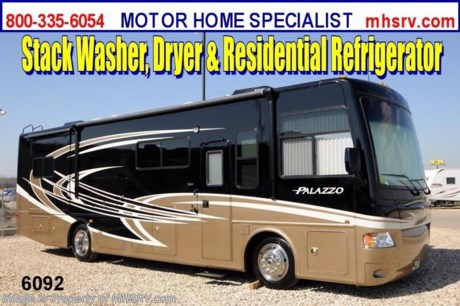 &lt;a href=&quot;http://www.mhsrv.com/thor-motor-coach/&quot;&gt;&lt;img src=&quot;http://www.mhsrv.com/images/sold-thor.jpg&quot; width=&quot;383&quot; height=&quot;141&quot; border=&quot;0&quot; /&gt;&lt;/a&gt; Receive a $1,000 VISA Gift Card /LA 3/19/13/ + MHSRV Camper&#39;s Pkg. that includes a 32 inch LCD TV with Built in DVD Player, a Sony Play Station 3 with Blu-Ray capability, a GPS Navigation System, (4) Collapsible Chairs, a Large Collapsible Table, a Rolling Igloo Cooler, an Electric Grill and a Complete Grillers Utensil Set with purchase of this unit. Offer valid Jan. 2nd and ends Mar. 30th 2013. &lt;object width=&quot;400&quot; height=&quot;300&quot;&gt;&lt;param name=&quot;movie&quot; value=&quot;http://www.youtube.com/v/_D_MrYPO4yY?version=3&amp;amp;hl=en_US&quot;&gt;&lt;/param&gt;&lt;param name=&quot;allowFullScreen&quot; value=&quot;true&quot;&gt;&lt;/param&gt;&lt;param name=&quot;allowscriptaccess&quot; value=&quot;always&quot;&gt;&lt;/param&gt;&lt;embed src=&quot;http://www.youtube.com/v/_D_MrYPO4yY?version=3&amp;amp;hl=en_US&quot; type=&quot;application/x-shockwave-flash&quot; width=&quot;400&quot; height=&quot;300&quot; allowscriptaccess=&quot;always&quot; allowfullscreen=&quot;true&quot;&gt;&lt;/embed&gt;&lt;/object&gt; #1 Volume Selling Thor Motor Coach Dealer in the World. MSRP $200,897. All New 2013 Thor Motor Coach Palazzo Diesel Pusher. Model 33.2. This Diesel Pusher RV features (2) slide-out rooms including a driver&#39;s side full wall slide, booth dinette with LCD TV and optional stack washer/dryer set. Optional equipment includes a Vintage Maple wood package, Galleria full body paint exterior, Granite Hill interior decor, exterior LCD TV, invisible front paint protection, overhead bunk &amp; stackable washer/dryer. The 2013 Palazzo also features a 300 HP Cummins diesel engine with 660 lbs. of torque, Freightliner XC chassis, 6000 Onan diesel generator with AGS, power driver&#39;s seat, inverter, LCD TV/DVD, residential refrigerator, solid surface countertops, (2) ducted roof A/C units, 3-camera monitoring system, one piece windshield, fiberglass storage compartments, fully automatic hydraulic leveling system, automatic entry step, electric patio awning and much more. CALL MOTOR HOME SPECIALIST at 800-335-6054 or Visit MHSRV .com FOR ADDITONAL PHOTOS, DETAILS, BROCHURE, FACTORY WINDOW STICKER, VIDEOS &amp; MORE. At Motor Home Specialist we DO NOT charge any prep or orientation fees like you will find at other dealerships. All sale prices include a 200 point inspection, interior &amp; exterior wash &amp; detail of vehicle, a thorough coach orientation with an MHS technician, an RV Starter&#39;s kit, a nights stay in our delivery park featuring landscaped and covered pads with full hook-ups and much more! Read From Thousands of Testimonials at MHSRV .com and See What They Had to Say About Their Experience at Motor Home Specialist. WHY PAY MORE?...... WHY SETTLE FOR LESS?