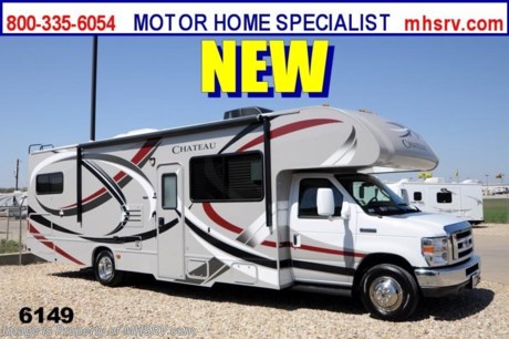 &lt;a href=&quot;http://www.mhsrv.com/thor-motor-coach/&quot;&gt;&lt;img src=&quot;http://www.mhsrv.com/images/sold-thor.jpg&quot; width=&quot;383&quot; height=&quot;141&quot; border=&quot;0&quot; /&gt;&lt;/a&gt; Receive a $1,000 VISA Gift Card /CO 4/4/13/ + MHSRV Camper&#39;s Pkg. that includes a 32 inch LCD TV with Built in DVD Player, a Sony Play Station 3 with Blu-Ray capability, a GPS Navigation System, (4) Collapsible Chairs, a Large Collapsible Table, a Rolling Igloo Cooler, an Electric Grill and a Complete Grillers Utensil Set with purchase of this unit. Offer valid Jan. 2nd and ends Mar. 30th 2013. #1 Volume Selling Thor Motor Coach Dealer in the World. &lt;object width=&quot;400&quot; height=&quot;300&quot;&gt;&lt;param name=&quot;movie&quot; value=&quot;http://www.youtube.com/v/S7FvsC3Fiv4?version=3&amp;amp;hl=en_US&quot;&gt;&lt;/param&gt;&lt;param name=&quot;allowFullScreen&quot; value=&quot;true&quot;&gt;&lt;/param&gt;&lt;param name=&quot;allowscriptaccess&quot; value=&quot;always&quot;&gt;&lt;/param&gt;&lt;embed src=&quot;http://www.youtube.com/v/S7FvsC3Fiv4?version=3&amp;amp;hl=en_US&quot; type=&quot;application/x-shockwave-flash&quot; width=&quot;400&quot; height=&quot;300&quot; allowscriptaccess=&quot;always&quot; allowfullscreen=&quot;true&quot;&gt;&lt;/embed&gt;&lt;/object&gt; MSRP $102,948. New 2013 Thor Motor Coach Chateau Class C RV. Model 31F with Ford E-450 chassis &amp; Ford Triton V-10 engine. This unit measures approximately 32 feet 2 inches in length. Optional equipment includes a LED TV on swivel, DVD, leatherette driver&#39;s and passenger&#39;s chairs, power driver seat, cockpit carpet mat, wood dash applique, LED TV with DVD in bedroom, back up camera and monitor, convection/microwave, upgraded A/C, spare tire kit, automatic electric patio awning, heated remote exterior mirrors, outside shower, wheel liners, gas/electric water heater, second auxiliary battery, leatherette sofa, child safety seat tether, linoleum IPO carpet in bedroom, Fantastic Fan, keyless cab entry, valve stem extenders, auto transfer switch &amp; heated holding tanks. The Chateau Class C RV has an incredible list of standard features for 2013 including power windows and locks, tinted coach glass, molded front cap, double door refrigerator, roof ladder, roof A/C unit, 4000 Onan Micro Quiet generator, slick fiberglass exterior, patio awning, full extension drawer glides, bedspread &amp; pillow shams and much more. FOR ADDITIONAL INFORMATION, BROCHURE, WINDOW STICKER, PHOTOS &amp; VIDEOS PLEASE VISIT MOTOR HOME SPECIALIST AT MHSRV .com or CALL 800-335-6054. At Motor Home Specialist we DO NOT charge any prep or orientation fees like you will find at other dealerships. All sale prices include a 200 point inspection, interior &amp; exterior wash &amp; detail of vehicle, a thorough coach orientation with an MHS technician, an RV Starter&#39;s kit, a nights stay in our delivery park featuring landscaped and covered pads with full hook-ups and much more! Read From Thousands of Testimonials at MHSRV .com and See What They Had to Say About Their Experience at Motor Home Specialist. WHY PAY MORE?...... WHY SETTLE FOR LESS?