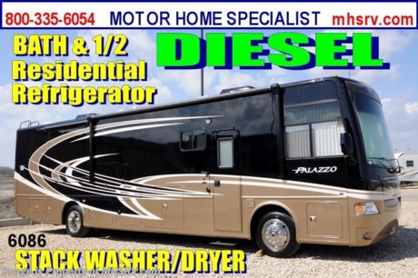 &lt;a href=&quot;http://www.mhsrv.com/thor-motor-coach/&quot;&gt;&lt;img src=&quot;http://www.mhsrv.com/images/sold-thor.jpg&quot; width=&quot;383&quot; height=&quot;141&quot; border=&quot;0&quot; /&gt;&lt;/a&gt; Receive a $1,000 VISA Gift Card /TX 3/28/13/ + MHSRV Camper&#39;s Pkg. that includes a 32 inch LCD TV with Built in DVD Player, a Sony Play Station 3 with Blu-Ray capability, a GPS Navigation System, (4) Collapsible Chairs, a Large Collapsible Table, a Rolling Igloo Cooler, an Electric Grill and a Complete Grillers Utensil Set with purchase of this unit. Offer valid Jan. 2nd and ends Mar. 30th 2013. &lt;object width=&quot;400&quot; height=&quot;300&quot;&gt;&lt;param name=&quot;movie&quot; value=&quot;http://www.youtube.com/v/_D_MrYPO4yY?version=3&amp;amp;hl=en_US&quot;&gt;&lt;/param&gt;&lt;param name=&quot;allowFullScreen&quot; value=&quot;true&quot;&gt;&lt;/param&gt;&lt;param name=&quot;allowscriptaccess&quot; value=&quot;always&quot;&gt;&lt;/param&gt;&lt;embed src=&quot;http://www.youtube.com/v/_D_MrYPO4yY?version=3&amp;amp;hl=en_US&quot; type=&quot;application/x-shockwave-flash&quot; width=&quot;400&quot; height=&quot;300&quot; allowscriptaccess=&quot;always&quot; allowfullscreen=&quot;true&quot;&gt;&lt;/embed&gt;&lt;/object&gt; #1 Volume Selling Thor Motor Coach Dealer in the World. MSRP $206,754. All New 2013 Thor Motor Coach Palazzo Diesel Pusher. Model 36.1 Bath &amp; 1/2. This Diesel Pusher RV features (2) slide-out rooms including a driver&#39;s side full wall slide, booth dinette, LED TV and optional stack washer/dryer set. Optional equipment includes a Vintage Maple wood package, Galleria full body paint exterior, Granite Hill interior decor, exterior LCD TV, invisible front paint protection, overhead bunk &amp; stackable washer/dryer. The 2013 Palazzo also features a 300 HP Cummins diesel engine with 660 lbs. of torque, Freightliner XC chassis, 6000 Onan diesel generator with AGS, power driver&#39;s seat, inverter, LCD TV/DVD, residential refrigerator, solid surface countertops, (2) ducted roof A/C units, 3-camera monitoring system, one piece windshield, fiberglass storage compartments, fully automatic hydraulic leveling system, automatic entry step, electric patio awning and much more. CALL MOTOR HOME SPECIALIST at 800-335-6054 or Visit MHSRV .com FOR ADDITONAL PHOTOS, DETAILS, BROCHURE, FACTORY WINDOW STICKER, VIDEOS &amp; MORE. At Motor Home Specialist we DO NOT charge any prep or orientation fees like you will find at other dealerships. All sale prices include a 200 point inspection, interior &amp; exterior wash &amp; detail of vehicle, a thorough coach orientation with an MHS technician, an RV Starter&#39;s kit, a nights stay in our delivery park featuring landscaped and covered pads with full hook-ups and much more! Read From Thousands of Testimonials at MHSRV .com and See What They Had to Say About Their Experience at Motor Home Specialist. WHY PAY MORE?...... WHY SETTLE FOR LESS?