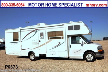 &lt;a href=&quot;http://www.mhsrv.com/jayco-rv/&quot;&gt;&lt;img src=&quot;http://www.mhsrv.com/images/sold-jayco.jpg&quot; width=&quot;383&quot; height=&quot;141&quot; border=&quot;0&quot; /&gt;&lt;/a&gt; Used Jayco RV /OK 3/2/13/ - 2006 Jayco Escapade (28Z) with 53,333 miles is approximately 29 feet in length with a 6.0L Chevrolet engine, Chevrolet chassis, power windows and locks, 4KW Onan generator, patio awning, electric/gas water heater, exterior shower, 5K lb. hitch, cab over bunk, ducted roof A/C system and LCD TV. For complete details visit Motor Home Specialist at MHSRV .com or 800-335-6054.