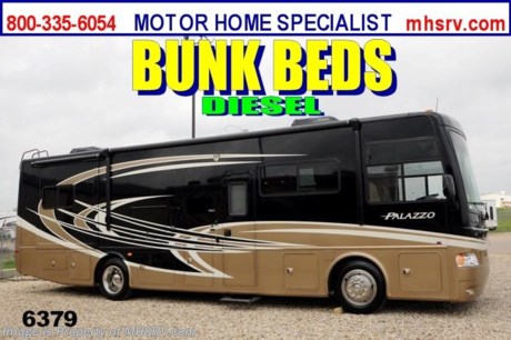 &lt;a href=&quot;http://www.mhsrv.com/thor-motor-coach/&quot;&gt;&lt;img src=&quot;http://www.mhsrv.com/images/sold-thor.jpg&quot; width=&quot;383&quot; height=&quot;141&quot; border=&quot;0&quot; /&gt;&lt;/a&gt; EMERGENCY 911 Inventory Reduction Sale Unit! /AR 5/13/13/ DRASTICALLY REDUCED to Make Room for Over 500 New 2014 Models on Order! Don&#39;t hesitate! When it&#39;s gone.......it&#39;s GONE!  PLUS!!! $1,000 VISA Gift Card + MHSRV Camper&#39;s Pkg. with purchase of this unit. Pkg. includes a 32 inch LCD TV with Built in DVD Player, a Sony Play Station 3 with Blu-Ray capability, a GPS Navigation System, (4) Collapsible Chairs, a Large Collapsible Table, a Rolling Igloo Cooler, an Electric Grill and a Complete Grillers Utensil Set. Offer ends June 29th, 2013. &lt;object width=&quot;400&quot; height=&quot;300&quot;&gt;&lt;param name=&quot;movie&quot; value=&quot;http://www.youtube.com/v/_D_MrYPO4yY?version=3&amp;amp;hl=en_US&quot;&gt;&lt;/param&gt;&lt;param name=&quot;allowFullScreen&quot; value=&quot;true&quot;&gt;&lt;/param&gt;&lt;param name=&quot;allowscriptaccess&quot; value=&quot;always&quot;&gt;&lt;/param&gt;&lt;embed src=&quot;http://www.youtube.com/v/_D_MrYPO4yY?version=3&amp;amp;hl=en_US&quot; type=&quot;application/x-shockwave-flash&quot; width=&quot;400&quot; height=&quot;300&quot; allowscriptaccess=&quot;always&quot; allowfullscreen=&quot;true&quot;&gt;&lt;/embed&gt;&lt;/object&gt; #1 Volume Selling Thor Motor Coach Dealer in the World. MSRP $199,254. All New 2013 Thor Motor Coach Palazzo Diesel Pusher. Model 33.3. This Diesel Pusher RV features (2) slide-out rooms including a driver&#39;s side full wall slide, bunk beds and booth dinette with LCD TV. Optional equipment includes a Vintage Maple wood package, Galleria full body paint exterior, Auburn Passage interior decor, exterior LCD TV, invisible front paint protection &amp; front electric drop-down over head bunk. The 2013 Palazzo also features a 300 HP Cummins diesel engine with 660 lbs. of torque, Freightliner XC chassis, 6000 Onan diesel generator with AGS, power driver&#39;s seat, inverter, LCD TV/DVD, residential refrigerator, solid surface countertops, (2) ducted roof A/C units, 3-camera monitoring system, one piece windshield, fiberglass storage compartments, fully automatic hydraulic leveling system, automatic entry step, electric patio awning and much more. CALL MOTOR HOME SPECIALIST at 800-335-6054 or Visit MHSRV .com FOR ADDITONAL PHOTOS, DETAILS, BROCHURE, FACTORY WINDOW STICKER, VIDEOS &amp; MORE. At Motor Home Specialist we DO NOT charge any prep or orientation fees like you will find at other dealerships. All sale prices include a 200 point inspection, interior &amp; exterior wash &amp; detail of vehicle, a thorough coach orientation with an MHS technician, an RV Starter&#39;s kit, a nights stay in our delivery park featuring landscaped and covered pads with full hook-ups and much more! Read From Thousands of Testimonials at MHSRV .com and See What They Had to Say About Their Experience at Motor Home Specialist. WHY PAY MORE?...... WHY SETTLE FOR LESS?