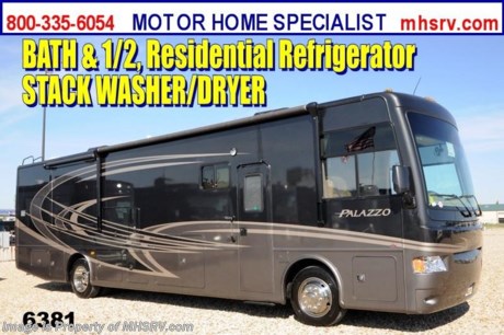 &lt;a href=&quot;http://www.mhsrv.com/thor-motor-coach/&quot;&gt;&lt;img src=&quot;http://www.mhsrv.com/images/sold-thor.jpg&quot; width=&quot;383&quot; height=&quot;141&quot; border=&quot;0&quot; /&gt;&lt;/a&gt; Receive a $1,000 VISA Gift Card /TX 4/5/13/ + MHSRV Camper&#39;s Pkg. that includes a 32 inch LCD TV with Built in DVD Player, a Sony Play Station 3 with Blu-Ray capability, a GPS Navigation System, (4) Collapsible Chairs, a Large Collapsible Table, a Rolling Igloo Cooler, an Electric Grill and a Complete Grillers Utensil Set with purchase of this unit. Offer valid Jan. 2nd and ends Mar. 30th 2013. &lt;object width=&quot;400&quot; height=&quot;300&quot;&gt;&lt;param name=&quot;movie&quot; value=&quot;http://www.youtube.com/v/_D_MrYPO4yY?version=3&amp;amp;hl=en_US&quot;&gt;&lt;/param&gt;&lt;param name=&quot;allowFullScreen&quot; value=&quot;true&quot;&gt;&lt;/param&gt;&lt;param name=&quot;allowscriptaccess&quot; value=&quot;always&quot;&gt;&lt;/param&gt;&lt;embed src=&quot;http://www.youtube.com/v/_D_MrYPO4yY?version=3&amp;amp;hl=en_US&quot; type=&quot;application/x-shockwave-flash&quot; width=&quot;400&quot; height=&quot;300&quot; allowscriptaccess=&quot;always&quot; allowfullscreen=&quot;true&quot;&gt;&lt;/embed&gt;&lt;/object&gt; #1 Volume Selling Thor Motor Coach Dealer in the World. MSRP $206,754. All New 2013 Thor Motor Coach Palazzo Diesel Pusher. Model 36.1 Bath &amp; 1/2. This Diesel Pusher RV features (2) slide-out rooms including a driver&#39;s side full wall slide, booth dinette, LED TV and optional stack washer/dryer set. Optional equipment includes a Olympic Cherry wood package, Folkstone full body paint exterior, Granite Hill interior decor, exterior LCD TV, invisible front paint protection, overhead bunk &amp; stackable washer/dryer. The 2013 Palazzo also features a 300 HP Cummins diesel engine with 660 lbs. of torque, Freightliner XC chassis, 6000 Onan diesel generator with AGS, power driver&#39;s seat, inverter, LCD TV/DVD, residential refrigerator, solid surface countertops, (2) ducted roof A/C units, 3-camera monitoring system, one piece windshield, fiberglass storage compartments, fully automatic hydraulic leveling system, automatic entry step, electric patio awning and much more. CALL MOTOR HOME SPECIALIST at 800-335-6054 or Visit MHSRV .com FOR ADDITONAL PHOTOS, DETAILS, BROCHURE, FACTORY WINDOW STICKER, VIDEOS &amp; MORE. At Motor Home Specialist we DO NOT charge any prep or orientation fees like you will find at other dealerships. All sale prices include a 200 point inspection, interior &amp; exterior wash &amp; detail of vehicle, a thorough coach orientation with an MHS technician, an RV Starter&#39;s kit, a nights stay in our delivery park featuring landscaped and covered pads with full hook-ups and much more! Read From Thousands of Testimonials at MHSRV .com and See What They Had to Say About Their Experience at Motor Home Specialist. WHY PAY MORE?...... WHY SETTLE FOR LESS?