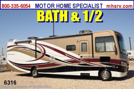 &lt;a href=&quot;http://www.mhsrv.com/thor-motor-coach/&quot;&gt;&lt;img src=&quot;http://www.mhsrv.com/images/sold-thor.jpg&quot; width=&quot;383&quot; height=&quot;141&quot; border=&quot;0&quot; /&gt;&lt;/a&gt; Receive a $1,000 VISA Gift Card /SD 3/4/13/ + MHSRV Camper&#39;s Pkg. that includes a 32 inch LCD TV with Built in DVD Player, a Sony Play Station 3 with Blu-Ray capability, a GPS Navigation System, (4) Collapsible Chairs, a Large Collapsible Table, a Rolling Igloo Cooler, an Electric Grill and a Complete Grillers Utensil Set with purchase of this unit. Offer valid Jan. 2nd and ends Mar. 30th 2013. &lt;object width=&quot;400&quot; height=&quot;300&quot;&gt;&lt;param name=&quot;movie&quot; value=&quot;http://www.youtube.com/v/_D_MrYPO4yY?version=3&amp;amp;hl=en_US&quot;&gt;&lt;/param&gt;&lt;param name=&quot;allowFullScreen&quot; value=&quot;true&quot;&gt;&lt;/param&gt;&lt;param name=&quot;allowscriptaccess&quot; value=&quot;always&quot;&gt;&lt;/param&gt;&lt;embed src=&quot;http://www.youtube.com/v/_D_MrYPO4yY?version=3&amp;amp;hl=en_US&quot; type=&quot;application/x-shockwave-flash&quot; width=&quot;400&quot; height=&quot;300&quot; allowscriptaccess=&quot;always&quot; allowfullscreen=&quot;true&quot;&gt;&lt;/embed&gt;&lt;/object&gt; New 2013.5 (ALL NEW DESIGNED 2013 &amp; 1/2 MODEL) MSRP $132,867. Thor Motor Coach Hurricane 34E Bath &amp; 1/2 Model. This all new Class A motor home measures approximately 35 feet 5 inches in length &amp; features a 22,000-lb. Ford chassis, a V-10 Ford engine, (2) slide-out rooms, a leatherette U-Shaped dinette &amp; a feature wall LCD TV that is viewable even when traveling. Other exciting new features on the 2013.5 Hurricane 34E include all new progressive styled front and rear caps, taller interior ceiling heights (now 82 inches), a floor to ceiling pantry, a leatherette hide-a-bed sofa, stack washer/dryer prep, automatic leveling jacks, an Onan generator, second auxiliary batteries, electric/gas water heater, rear roof air conditioner, electric entry step, 5,000 lb. hitch and much more. Optional equipment includes the all new Olympic Cherry wood package, full body paint exterior, bedroom LCD TV, solid surface kitchen counter, electric drop down over head bunk above captain&#39;s chairs, heated holding tank pads, Fantastic Fan in kitchen area, valve stem extenders, 6 way power driver seat and heated power mirrors with integrated side view cameras. FOR ADDITIONAL DETAILS, VIDEOS &amp; MORE PLEASE VISIT MOTOR HOME SPECIALIST at MHSRV .com or Call 800-335-6054. At Motor Home Specialist we DO NOT charge any prep or orientation fees like you will find at other dealerships. All sale prices include a 200 point inspection, interior &amp; exterior wash &amp; detail of vehicle, a thorough coach orientation with an MHS technician, an RV Starter&#39;s kit, a nights stay in our delivery park featuring landscaped and covered pads with full hook-ups and much more! Read From Thousands of Testimonials at MHSRV .com and See What They Had to Say About Their Experience at Motor Home Specialist. WHY PAY MORE?...... WHY SETTLE FOR LESS?