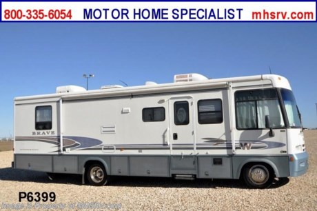 &lt;a href=&quot;http://www.mhsrv.com/winnebago-rvs/&quot;&gt;&lt;img src=&quot;http://www.mhsrv.com/images/sold-winnebago.jpg&quot; width=&quot;383&quot; height=&quot;141&quot; border=&quot;0&quot; /&gt;&lt;/a&gt; Used Winnebago RV /VA 1/12/13/ - 2001 Winnebago Brave (33V) with slide and 41,618 miles. This RV is approximately 32 feet in length with a Chevrolet Vortec 8100 engine, Workhorse chassis, power mirrors with heat, patio awning, slide-out room topper, exterior shower, 5K lb. hitch, hydraulic leveling system, back up camera, all in 1 bath, dual ducted roof A/Cs and a cabover TV. For complete details visit Motor Home Specialist at MHSRV .com or 800-335-6054.