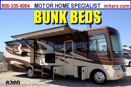 &lt;a href=&quot;http://www.mhsrv.com/holiday-rambler-rv/&quot;&gt;&lt;img src=&quot;http://www.mhsrv.com/images/sold-holidayrambler.jpg&quot; width=&quot;383&quot; height=&quot;141&quot; border=&quot;0&quot; /&gt;&lt;/a&gt; MHSRV is celebrating the 4th of July all Month long! / LA 7/29/13/ We will Donate $1,000 to the Intrepid Fallen Heroes Fund with purchase of this unit. Offer ends July 31st, 2013. This Unit is also an EMERGENCY 911 Inventory Reduction Sale Unit! DRASTICALLY REDUCED to Make Room for Over 550 New 2014 Models on Order! Don&#39;t hesitate! When it&#39;s gone.......it&#39;s GONE! MSRP $151,335. New 2013 Holiday Rambler Vacationer Model 34SBD. This Class A bunk house motorhome measures approximately 35 ft. 5in. length featuring (2) slide-out rooms, powerful Ford Triton V-10 engine with 362 HP, Ford 22 series chassis with aluminum wheels, a peaked 1-piece fiberglass roof, automatic hydraulic leveling jacks and a large LCD TV. Options include a beautiful full body exterior paint, Fulton Cherry Glazed Cabinetry, GPS navigation system, 6 way power pilot seat, 4 door refrigerator with ice maker, stacked washer/dryer, DVD player in bedroom, exterior entertainment system, raised panel refrigerator insert cabinet doors, hallway bunks w/ two fold down DVD players that include game hook-ups, energy management system, 600 watt inverter and dual 15.0 BTU A/Cs with heat pumps. Motor Home Specialist is the #1 VOLUME SELLING DEALER IN THE WORLD with 1 LOCATION! We are family owned &amp; operated and the sell OVER 33% of all new motor homes sold in Texas! CALL 800-335-6054 or VISIT MHSRV .com FOR ADDITONAL PHOTOS, DETAILS, BROCHURE AND VIDEOS. At Motor Home Specialist we DO NOT charge any prep or orientation fees like you will find at other dealerships. All sale prices include a 200 point inspection, interior &amp; exterior wash &amp; detail of vehicle, a thorough coach orientation with an MHS technician, an RV Starter&#39;s kit, a nights stay in our delivery park featuring landscaped and covered pads with full hook-ups and much more! Read From Thousands of Testimonials at MHSRV .com and See What They Had to Say About Their Experience at Motor Home Specialist. WHY PAY MORE?...... WHY SETTLE FOR LESS?
