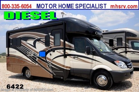 /TX 10/7/2013 &lt;a href=&quot;http://www.mhsrv.com/thor-motor-coach/&quot;&gt;&lt;img src=&quot;http://www.mhsrv.com/images/sold-thor.jpg&quot; width=&quot;383&quot; height=&quot;141&quot; border=&quot;0&quot; /&gt;&lt;/a&gt; MSRP $127,256. For Sale Price, Video Demonstration &amp; Additional Photos Call 800-335-6054 or Visit MHSRV .com  New 2014 Thor Motor Coach Chateau Citation Sprinter Diesel. Model 24SA. This RV measures approximately 24ft. 6in. in length &amp; features a slide-out room. Optional equipment includes the Cafe Mocha full body paint exterior, LCD TV in bedroom, cabover entertainment center with LCD TV, leatherette U-Shaped dinette, solid surface kitchen counter, wood dash applique, Fantastic Fan, Onan diesel generator, heated holding tank pads and a second auxiliary battery. The all new 2014 Chateau Citation Sprinter also features a turbo diesel engine, AM/FM/CD, power windows &amp; locks, electric patio awning, keyless entry &amp; much more. For additional photos and information on this unit please visit Motor Home Specialist at MHSRV .com or call 800-335-6054. At Motor Home Specialist we DO NOT charge any prep or orientation fees like you will find at other dealerships. All sale prices include a 200 point inspection, interior &amp; exterior wash &amp; detail of vehicle, a thorough coach orientation with an MHS technician, an RV Starter&#39;s kit, a nights stay in our delivery park featuring landscaped and covered pads with full hook-ups and much more! Read From Thousands of Testimonials at MHSRV .com and See What They Had to Say About Their Experience at Motor Home Specialist. WHY PAY MORE?...... WHY SETTLE FOR LESS?