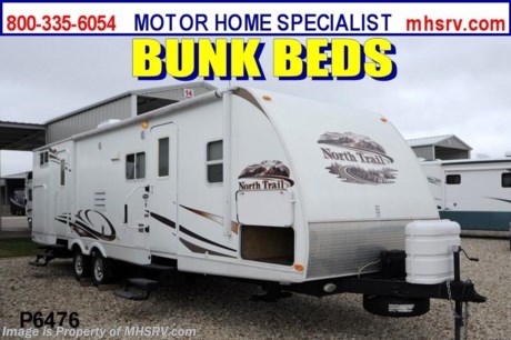 &lt;a href=&quot;http://www.mhsrv.com/travel-trailers/&quot;&gt;&lt;img src=&quot;http://www.mhsrv.com/images/sold-traveltrailer.jpg&quot; width=&quot;383&quot; height=&quot;141&quot; border=&quot;0&quot; /&gt;&lt;/a&gt; Used Heartland RV /TX 3/11/13/ - 2010 Heartland North Trail (32BHDS) bunk house RV is approximately 31 feet in length with 2 slides, power patio awning, water heater, pass-thru storage, aluminum wheels, black tank rinsing system, exterior shower, AM/FM radio, CD player, sofa with queen hide-a-bed, booth converts to sleeper, couch with airbed in bunk house room, night shades, convection microwave with half-time oven, 3 burner range, refrigerator, all in 1 bath, queen sized bed, bunkbeds, ducted roof A/C system, LCD TV that swivels between the living room and bed room and much more.