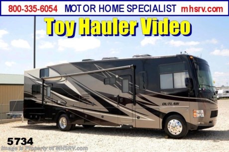 &lt;a href=&quot;http://www.mhsrv.com/thor-motor-coach/&quot;&gt;&lt;img src=&quot;http://www.mhsrv.com/images/sold-thor.jpg&quot; width=&quot;383&quot; height=&quot;141&quot; border=&quot;0&quot; /&gt;&lt;/a&gt;

&lt;object width=&quot;400&quot; height=&quot;300&quot;&gt;&lt;param name=&quot;movie&quot; value=&quot;http://www.youtube.com/v/3ISEXmsKvKw?version=3&amp;amp;hl=en_US&quot;&gt;&lt;/param&gt;&lt;param name=&quot;allowFullScreen&quot; value=&quot;true&quot;&gt;&lt;/param&gt;&lt;param name=&quot;allowscriptaccess&quot; value=&quot;always&quot;&gt;&lt;/param&gt;&lt;embed src=&quot;http://www.youtube.com/v/3ISEXmsKvKw?version=3&amp;amp;hl=en_US&quot; type=&quot;application/x-shockwave-flash&quot; width=&quot;400&quot; height=&quot;300&quot; allowscriptaccess=&quot;always&quot; allowfullscreen=&quot;true&quot;&gt;&lt;/embed&gt;&lt;/object&gt;#1 Thor Motor Coach &amp; Outlaw Toy Hauler Dealer in the World. /WA 5/20/13/ For the Lowest Price Please Visit MHSRV .com or Call 800-335-6054. MSRP $163,914. New 2014 Thor Motor Coach Outlaw Toy Hauler. Model 37LS with slide-out room and Ford 24-Series chassis with Triton V-10 engine &amp; high polished aluminum wheels. This unit measures approximately 38 feet 4 inches in length. Options include the Liquid Asset full body exterior, an electric overhead hide-away bunk, dual cargo sofas in garage area, drop down ramp door with spring assist &amp; railing for patio use. The Outlaw toy hauler RV has an incredible list of standard features for 2014 including a full body exterior paint job, beautiful wood &amp; interior decor packages, (4) LCD TVs including and exterior entertainment center, large living room LCD TV on slide-out, LCD TV in loft and LCD TV in garage. You will also find a theater sound system in the living room with hidden sub woofer, stereo in garage, exterior stereo speakers and audio controls, power patio awing, dual side entrance doors, dual pane windows, fueling station, 1-piece windshield,  a 5500 Onan generator, back-up camera, automatic leveling system, Soft Touch leather furniture, hide-a-bed sofa with power inflate &amp; deflate controls, day/night shades and much more. FOR ADDITIONAL INFORMATION, BROCHURE, WINDOW STICKER, PHOTOS &amp; PRODUCT VIDEO PLEASE VISIT MOTOR HOME SPECIALIST AT MHSRV .COM or CALL 800-335-6054. At Motor Home Specialist we DO NOT charge any prep or orientation fees like you will find at other dealerships. All sale prices include a 200 point inspection, interior &amp; exterior wash &amp; detail of vehicle, a thorough coach orientation with an MHS technician, an RV Starter&#39;s kit, a nights stay in our delivery park featuring landscaped and covered pads with full hook-ups and much more! Read From Thousands of Testimonials at MHSRV .com and See What They Had to Say About Their Experience at Motor Home Specialist. WHY PAY MORE?...... WHY SETTLE FOR LESS?