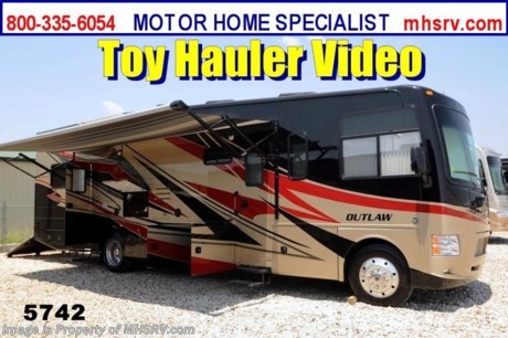 &lt;a href=&quot;http://www.mhsrv.com/thor-motor-coach/&quot;&gt;&lt;img src=&quot;http://www.mhsrv.com/images/sold-thor.jpg&quot; width=&quot;383&quot; height=&quot;141&quot; border=&quot;0&quot; /&gt;&lt;/a&gt; MHSRV is celebrating the 4th of July all Month long! We will Donate $1,000 to the Intrepid Fallen Heroes Fund with purchase of this unit. Offer ends July 31st, 2013. / WY 9/24/13/ &lt;object width=&quot;400&quot; height=&quot;300&quot;&gt;&lt;param name=&quot;movie&quot; value=&quot;http://www.youtube.com/v/3ISEXmsKvKw?version=3&amp;amp;hl=en_US&quot;&gt;&lt;/param&gt;&lt;param name=&quot;allowFullScreen&quot; value=&quot;true&quot;&gt;&lt;/param&gt;&lt;param name=&quot;allowscriptaccess&quot; value=&quot;always&quot;&gt;&lt;/param&gt;&lt;embed src=&quot;http://www.youtube.com/v/3ISEXmsKvKw?version=3&amp;amp;hl=en_US&quot; type=&quot;application/x-shockwave-flash&quot; width=&quot;400&quot; height=&quot;300&quot; allowscriptaccess=&quot;always&quot; allowfullscreen=&quot;true&quot;&gt;&lt;/embed&gt;&lt;/object&gt;#1 Thor Motor Coach &amp; Outlaw Toy Hauler Dealer in the World. For the Lowest Price Please Visit MHSRV .com or Call 800-335-6054. MSRP $163,314. New 2014 Thor Motor Coach Outlaw Toy Hauler. Model 37LS with slide-out room and Ford 24-Series chassis with Triton V-10 engine &amp; high polished aluminum wheels. This unit measures approximately 38 feet 4 inches in length. Options include the Tango Red full body exterior, an electric overhead hide-away bunk, dual cargo sofas in garage area, drop down ramp door with spring assist &amp; railing for patio use. The Outlaw toy hauler RV has an incredible list of standard features for 2014 including a full body exterior paint job, beautiful wood &amp; interior decor packages, (4) LCD TVs including and exterior entertainment center, large living room LCD TV on slide-out, LCD TV in loft and LCD TV in garage. You will also find a theater sound system in the living room with hidden sub woofer, stereo in garage, exterior stereo speakers and audio controls, power patio awing, dual side entrance doors, dual pane windows, fueling station, 1-piece windshield,  a 5500 Onan generator, back-up camera, automatic leveling system, Soft Touch leather furniture, hide-a-bed sofa with power inflate &amp; deflate controls, day/night shades and much more. FOR ADDITIONAL INFORMATION, BROCHURE, WINDOW STICKER, PHOTOS &amp; PRODUCT VIDEO PLEASE VISIT MOTOR HOME SPECIALIST AT MHSRV .COM or CALL 800-335-6054. At Motor Home Specialist we DO NOT charge any prep or orientation fees like you will find at other dealerships. All sale prices include a 200 point inspection, interior &amp; exterior wash &amp; detail of vehicle, a thorough coach orientation with an MHS technician, an RV Starter&#39;s kit, a nights stay in our delivery park featuring landscaped and covered pads with full hook-ups and much more! Read From Thousands of Testimonials at MHSRV .com and See What They Had to Say About Their Experience at Motor Home Specialist. WHY PAY MORE?...... WHY SETTLE FOR LESS?
