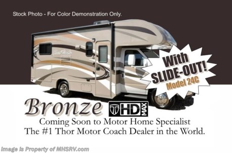&lt;a href=&quot;http://www.mhsrv.com/thor-motor-coach/&quot;&gt;&lt;img src=&quot;http://www.mhsrv.com/images/sold-thor.jpg&quot; width=&quot;383&quot; height=&quot;141&quot; border=&quot;0&quot; /&gt;&lt;/a&gt; #1 Volume Selling Thor Motor Coach Dealer in the World. /Fort Worth TX 5/20/13/ 

&lt;object width=&quot;400&quot; height=&quot;300&quot;&gt;&lt;param name=&quot;movie&quot; value=&quot;http://www.youtube.com/v/S7FvsC3Fiv4?version=3&amp;amp;hl=en_US&quot;&gt;&lt;/param&gt;&lt;param name=&quot;allowFullScreen&quot; value=&quot;true&quot;&gt;&lt;/param&gt;&lt;param name=&quot;allowscriptaccess&quot; value=&quot;always&quot;&gt;&lt;/param&gt;&lt;embed src=&quot;http://www.youtube.com/v/S7FvsC3Fiv4?version=3&amp;amp;hl=en_US&quot; type=&quot;application/x-shockwave-flash&quot; width=&quot;400&quot; height=&quot;300&quot; allowscriptaccess=&quot;always&quot; allowfullscreen=&quot;true&quot;&gt;&lt;/embed&gt;&lt;/object&gt;  MSRP $88,508. New 2014 Thor Motor Coach Four Winds Class C RV. Model 24C with slide-out, Ford E-350 chassis &amp; Ford Triton V-10 engine. This unit measures approximately 24 feet 11 inches in length. Optional equipment includes the all new HD-Max color exterior, cabover LED TV with DVD player, convection microwave, power vent in bedroom, exterior shower, gas/electric water heater, heated holding tanks, auto transfer switch, second auxiliary battery, wheel liners, valve stem extenders, keyless entry, spare tire, electric patio awning, back-up monitor, heated remote exterior mirrors with integrated side view cameras, leatherette driver &amp; passenger captain&#39;s chairs, cockpit carpet mat and wood dash applique. The Four Winds Class C RV has an incredible list of standard features for 2014 including Mega exterior storage, an LCD TV, power windows and locks, U-shaped dinette/sleeper with seat belts, tinted coach glass, molded front cap, double door refrigerator, skylight, roof ladder, roof A/C unit, 4000 Onan Micro Quiet generator, slick fiberglass exterior, patio awning, full extension drawer glides, bedspread &amp; pillow shams and much more. FOR ADDITIONAL INFORMATION, BROCHURE, WINDOW STICKER, PHOTOS &amp; VIDEOS PLEASE VISIT MOTOR HOME SPECIALIST AT MHSRV .com or CALL 800-335-6054. At Motor Home Specialist we DO NOT charge any prep or orientation fees like you will find at other dealerships. All sale prices include a 200 point inspection, interior &amp; exterior wash &amp; detail of vehicle, a thorough coach orientation with an MHS technician, an RV Starter&#39;s kit, a nights stay in our delivery park featuring landscaped and covered pads with full hook-ups and much more! Read From Thousands of Testimonials at MHSRV .com and See What They Had to Say About Their Experience at Motor Home Specialist. WHY PAY MORE?...... WHY SETTLE FOR LESS?