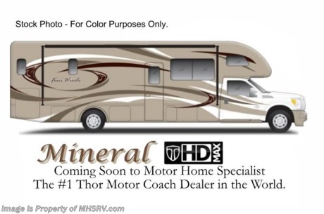 &lt;a href=&quot;http://www.mhsrv.com/thor-motor-coach/&quot;&gt;&lt;img src=&quot;http://www.mhsrv.com/images/sold-thor.jpg&quot; width=&quot;383&quot; height=&quot;141&quot; border=&quot;0&quot; /&gt;&lt;/a&gt;

&lt;object width=&quot;400&quot; height=&quot;300&quot;&gt;&lt;param name=&quot;movie&quot; value=&quot;http://www.youtube.com/v/fBpsq4hH-Ws?version=3&amp;amp;hl=en_US&quot;&gt;&lt;/param&gt;&lt;param name=&quot;allowFullScreen&quot; value=&quot;true&quot;&gt;&lt;/param&gt;&lt;param name=&quot;allowscriptaccess&quot; value=&quot;always&quot;&gt;&lt;/param&gt;&lt;embed src=&quot;http://www.youtube.com/v/fBpsq4hH-Ws?version=3&amp;amp;hl=en_US&quot; type=&quot;application/x-shockwave-flash&quot; width=&quot;400&quot; height=&quot;300&quot; allowscriptaccess=&quot;always&quot; allowfullscreen=&quot;true&quot;&gt;&lt;/embed&gt;&lt;/object&gt;MSRP $149,218. 2014 Thor Motor Coach 33SW /Austin TX 6/3/13/ Super C model motor home with a full wall slide.  This unit is powered by the powerful 300 HP Powerstroke 6.7L diesel engine with 660 lb. ft. of torque. It rides on a Ford F-550 chassis with a 6-speed automatic transmission and boast a big 10,000 lb. hitch, rear pass-thru MEGA-Storage, extreme duty 4 wheel ABS disc brakes and an electronic brake controller integrated into the dash. Options include the beautiful Mineral HD-Max exterior with premium durable Gel-Coat, Vintage Maple cabinetry, exterior entertainment center, (2) Fantastic Fans including one in the overhead bunk area, child safety seat tether and an upgraded 6.0 Onan diesel generator. The Four Winds 33SW is approximately 34 feet 6 inches long and also features a plush U-shaped dinette and sofa, dual roof air conditioners, power patio awning, one-touch automatic leveling system, residential refrigerator, 30 inch over the range microwave, solid surface counter top, touch screen AM/FM/CD/MP3 player, back-up monitor with side view cameras, remote heated exterior mirrors, power windows and locks, leatherette driver &amp; passenger captain&#39;s chairs, fiberglass running boards, soft touch ceilings, heavy duty ball bearing drawer guides, bedroom LCD TV, large LCD TV in the living area, an 1800-watt power inverter, heated holding tanks and a king sized bed. Motor Home Specialist is the #1 Thor Motor Coach Dealer in the World. For additional information about this incredible Super C motor home please feel free to visit MHSRV .com or call Motor Home Specialist at 800-335-6054. At Motor Home Specialist we DO NOT charge any prep or orientation fees like you will find at other dealerships. All sale prices include a 200 point inspection, interior &amp; exterior wash &amp; detail of vehicle, a thorough coach orientation with an MHS technician, an RV Starter&#39;s kit, a nights stay in our delivery park featuring landscaped and covered pads with full hook-ups and much more! Read From Thousands of Testimonials at MHSRV .com and See What They Had to Say About Their Experience at Motor Home Specialist. WHY PAY MORE?...... WHY SETTLE FOR LESS?